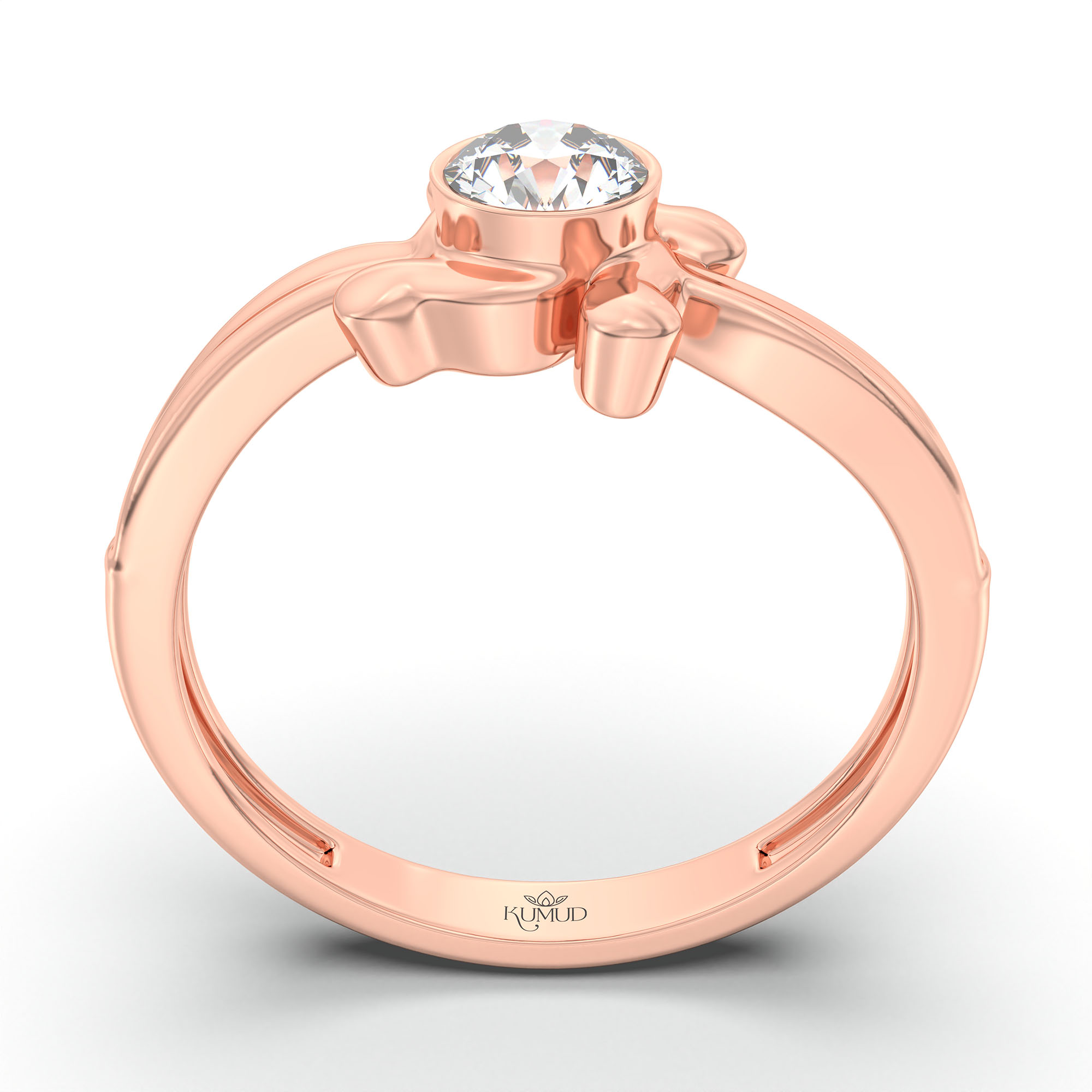 Lab-Grown Diamond Solitaire Ring for Women in 18K Rose Gold – 0.25 Ct Round, 3 g (Design K10-31-BBZAA) thumbnail