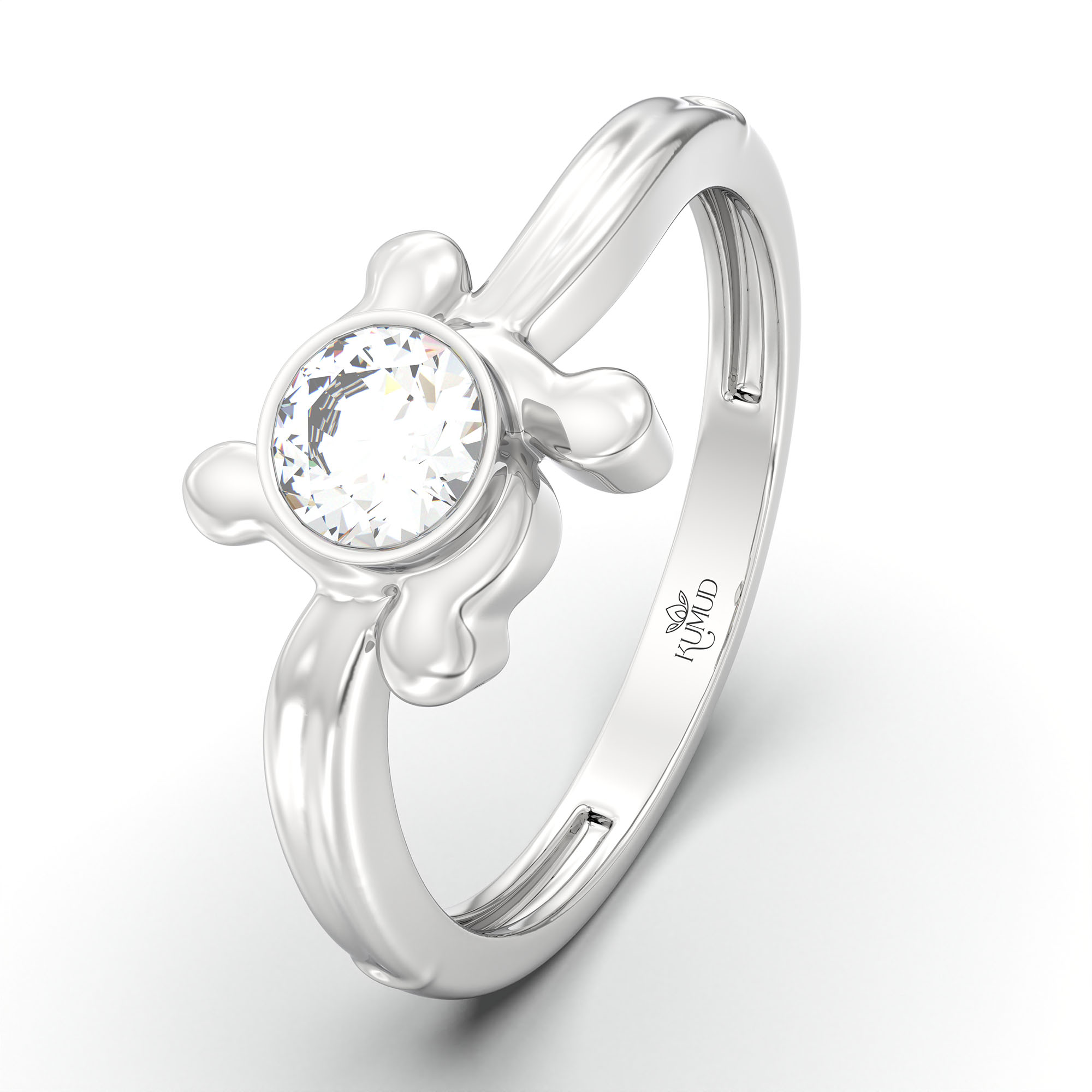 Lab-Grown Diamond Solitaire Ring for Women in 18K White Gold – 0.25 Ct Round, 3 g (Design K10-31-BBZAA) thumbnail