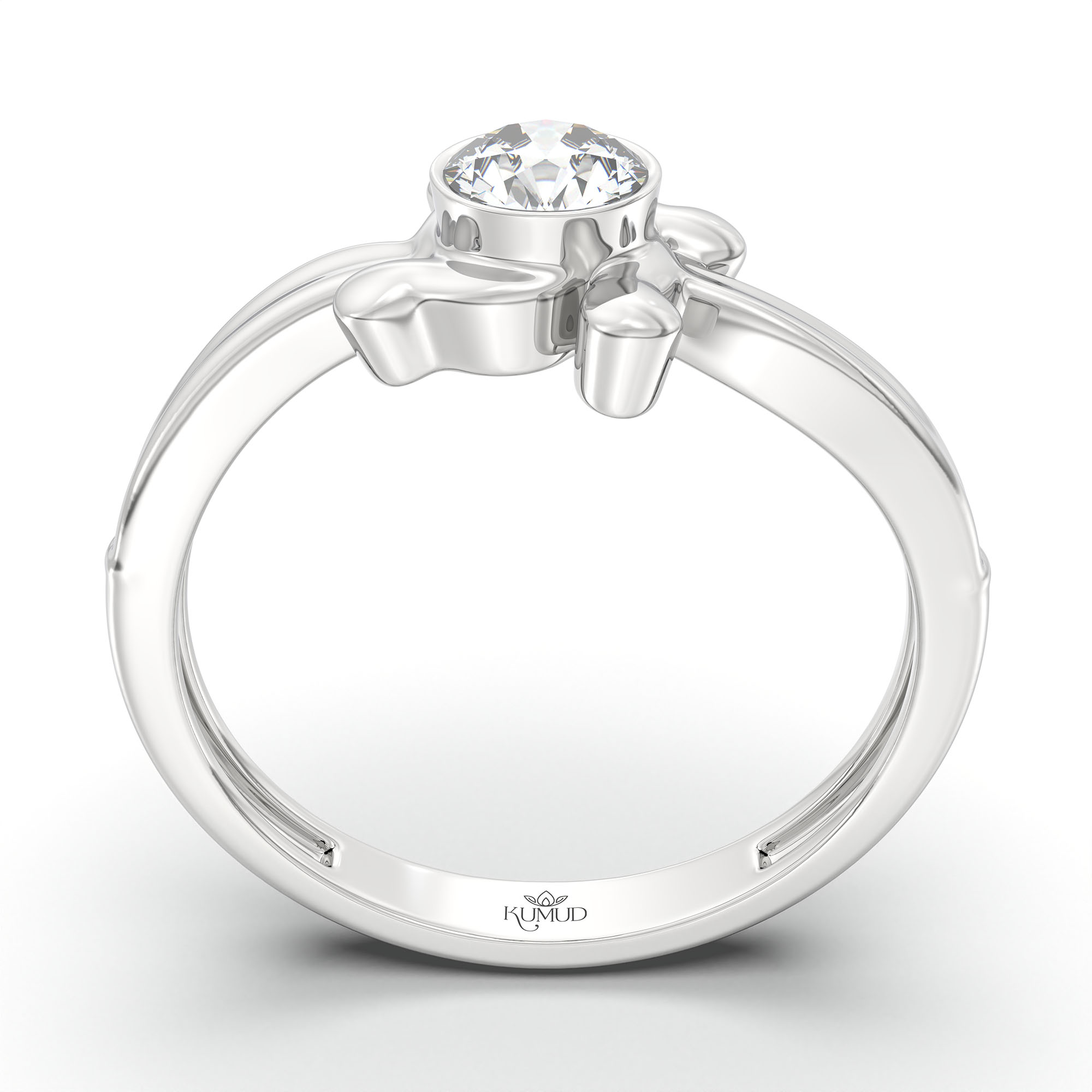Lab-Grown Diamond Solitaire Ring for Women in 18K White Gold – 0.25 Ct Round, 3 g (Design K10-31-BBZAA) thumbnail