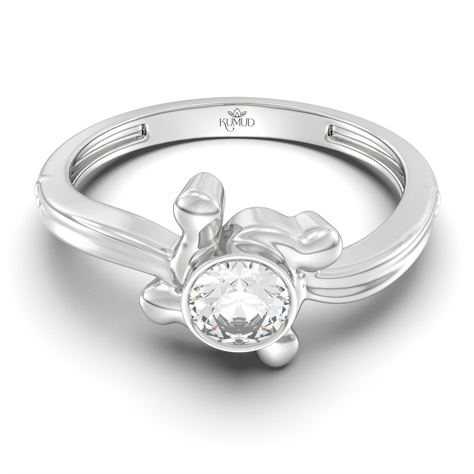Lab-Grown Diamond Solitaire Ring for Women in 18K White Gold – 0.25 Ct Round, 3 g (Design K10-31-BBZAA) thumbnail