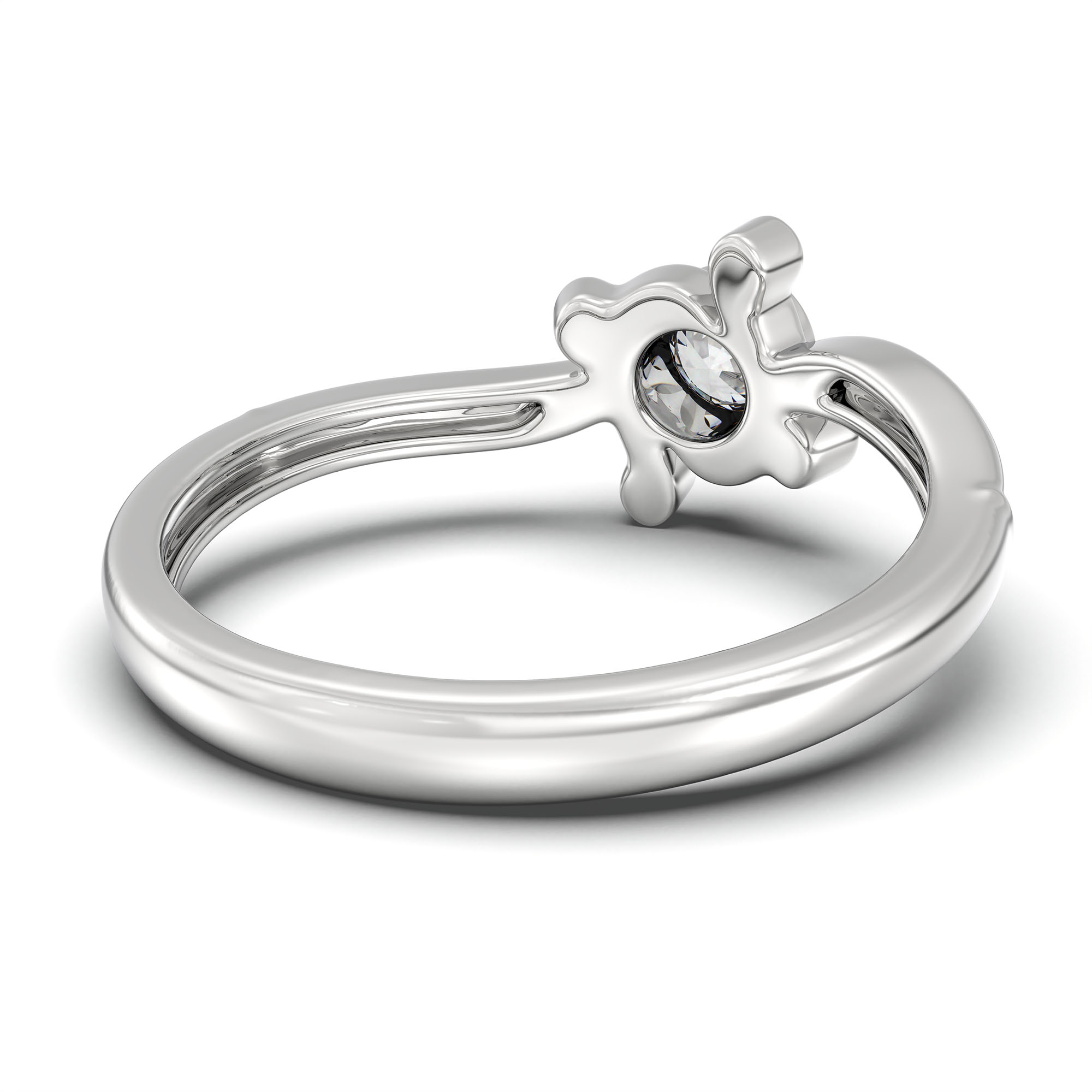 Lab-Grown Diamond Solitaire Ring for Women in 18K White Gold – 0.25 Ct Round, 3 g (Design K10-31-BBZAA) thumbnail