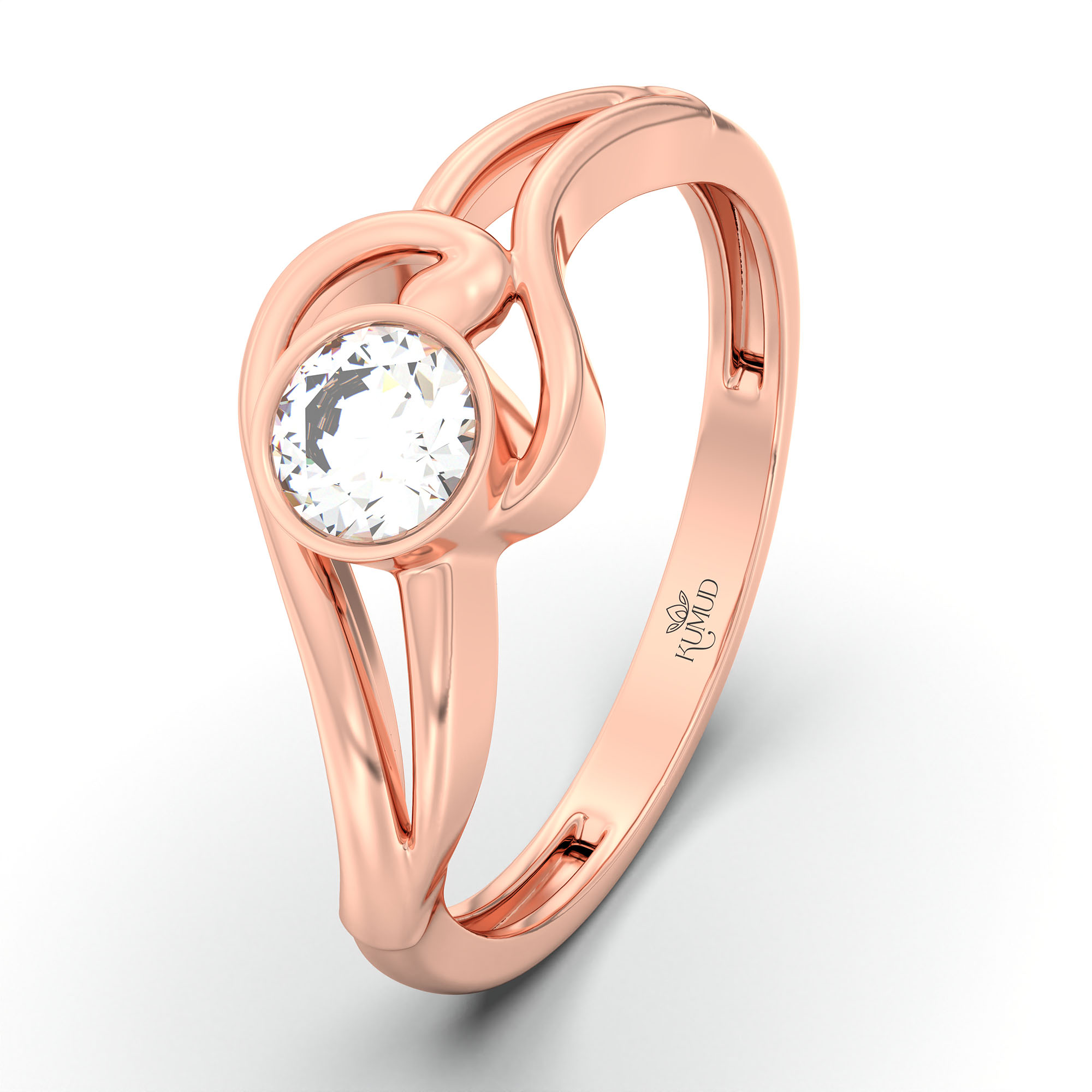 Lab-Grown Diamond Solitaire Ring for Women in 18K Rose Gold – 0.25 Ct Round, 3 g (Design K10-32-BBZAA) thumbnail