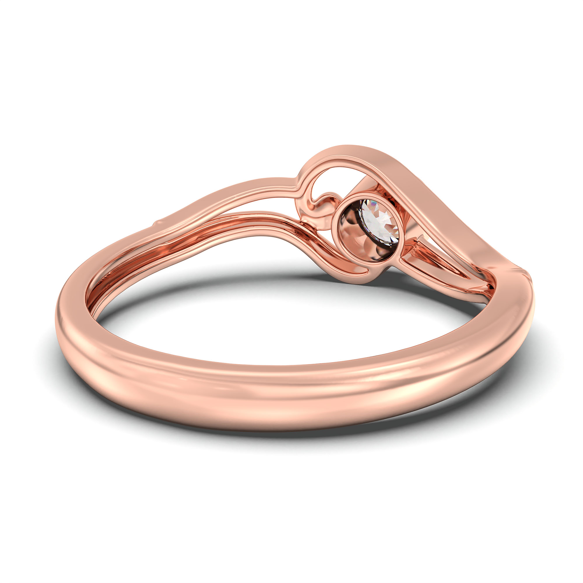 Lab-Grown Diamond Solitaire Ring for Women in 18K Rose Gold – 0.25 Ct Round, 3 g (Design K10-32-BBZAA) thumbnail