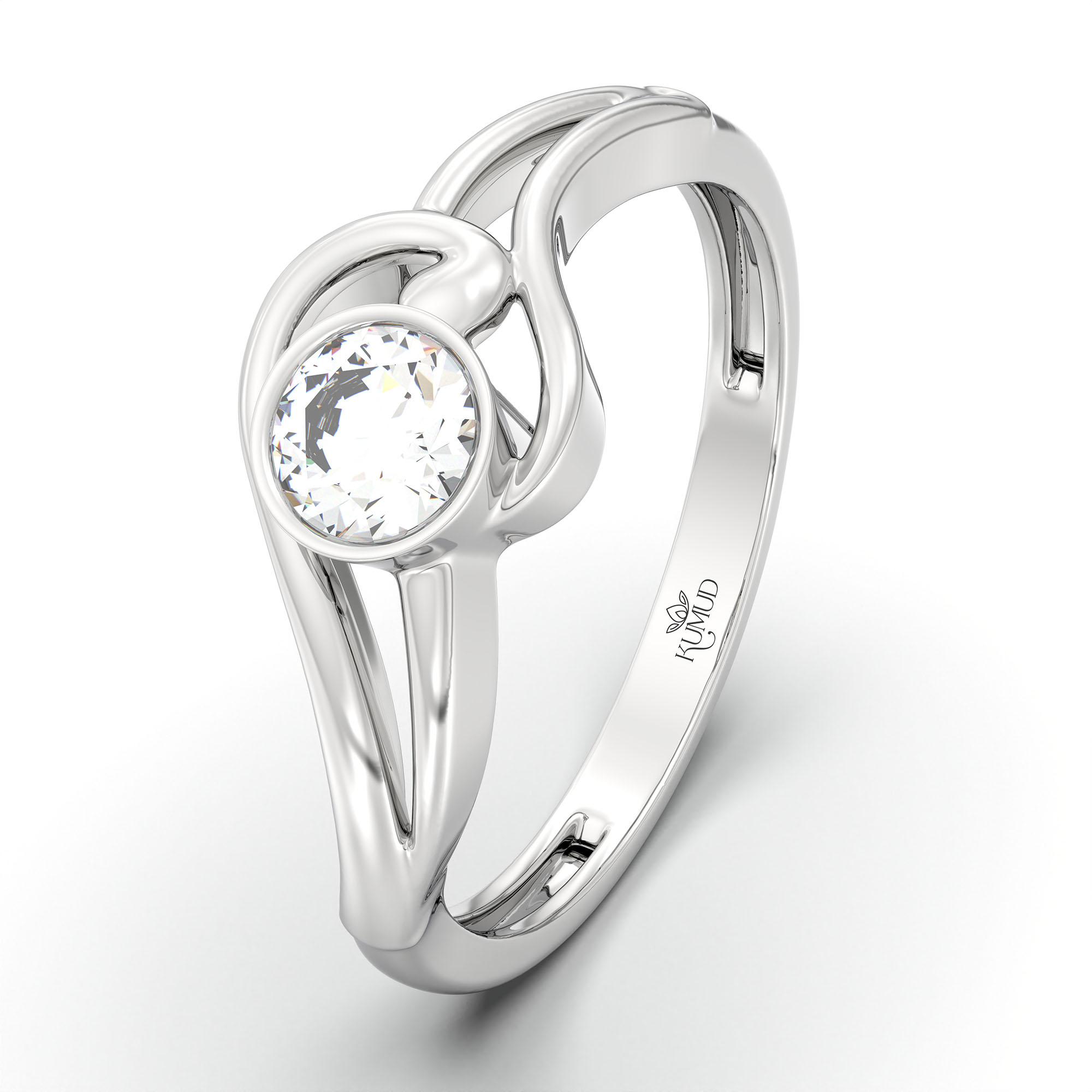 Lab-Grown Diamond Solitaire Ring for Women in 18K White Gold – 0.25 Ct Round, 3 g (Design K10-32-BBZAA) thumbnail