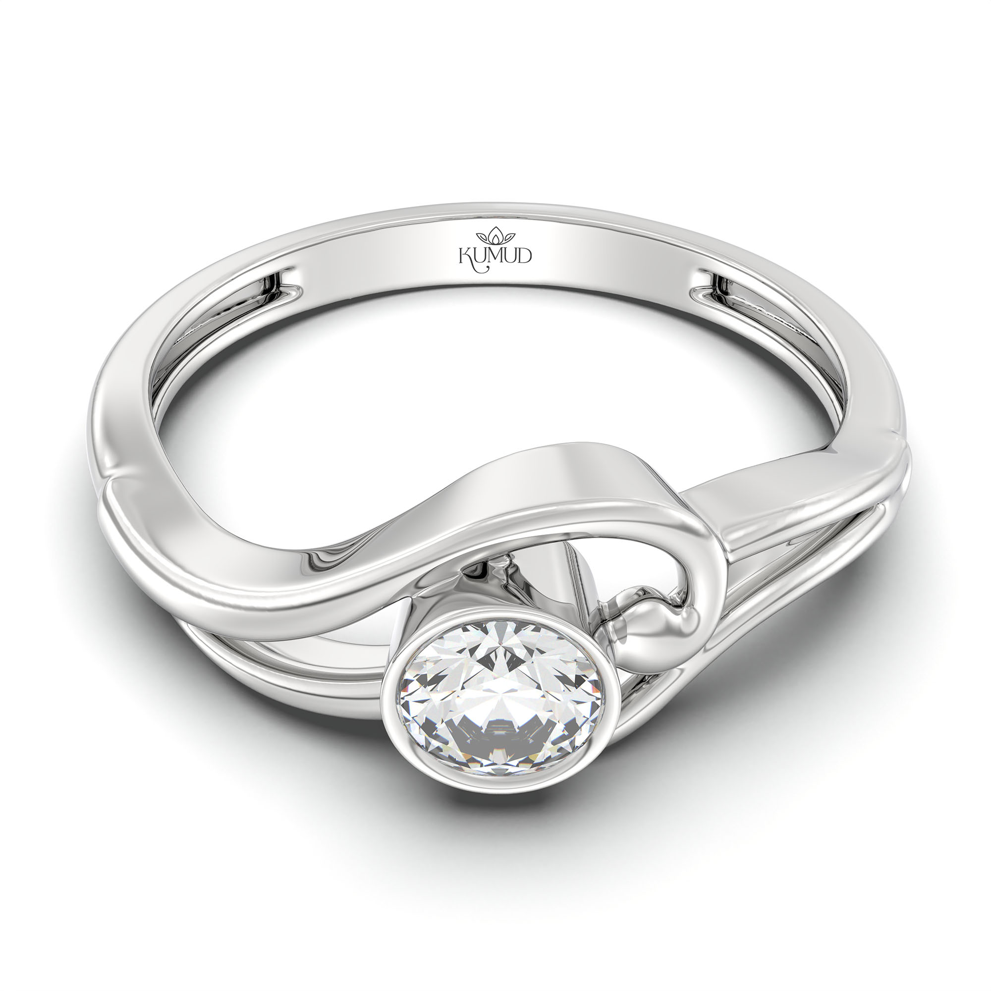 Lab-Grown Diamond Solitaire Ring for Women in 18K White Gold – 0.25 Ct Round, 3 g (Design K10-32-BBZAA) thumbnail