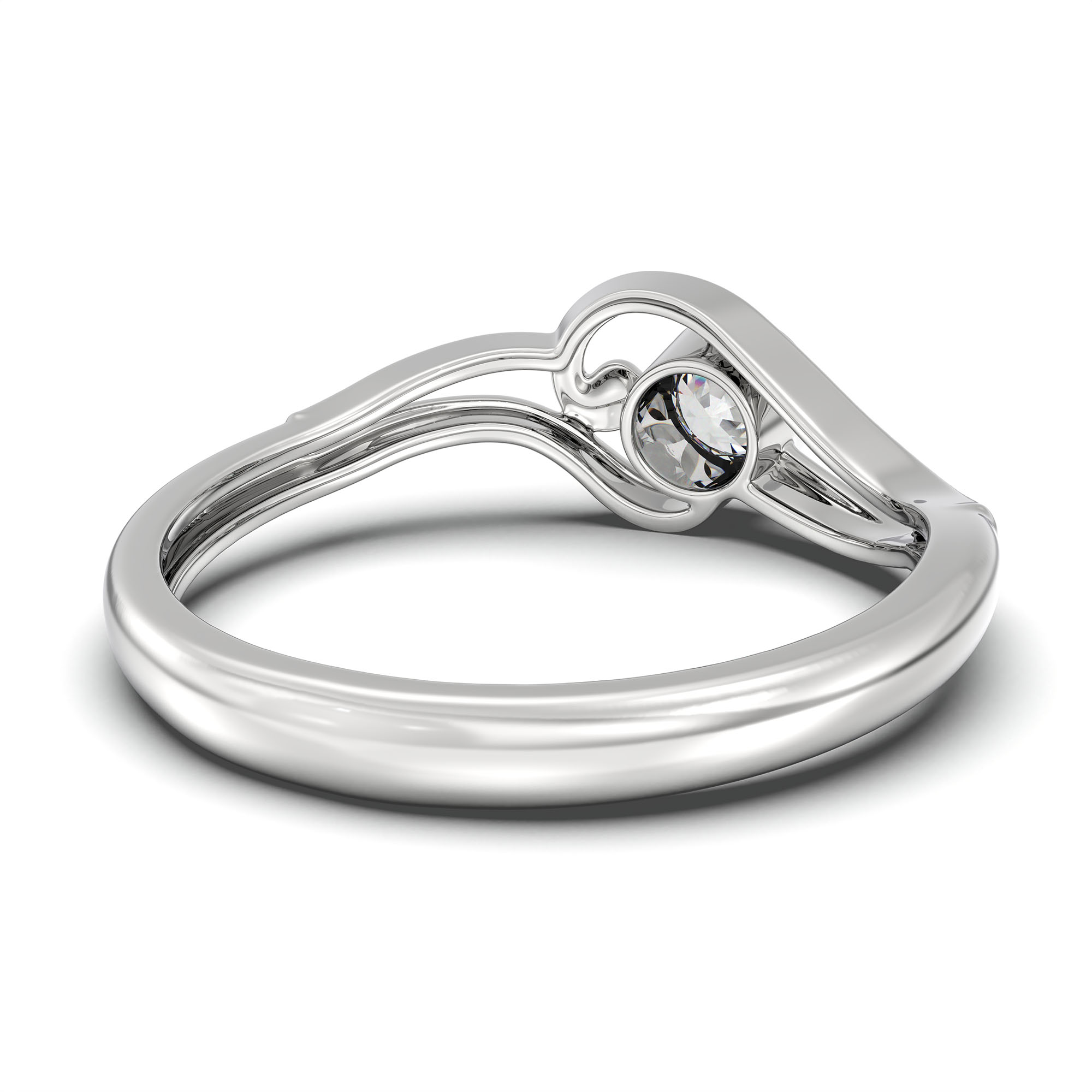 Lab-Grown Diamond Solitaire Ring for Women in 18K White Gold – 0.25 Ct Round, 3 g (Design K10-32-BBZAA) thumbnail
