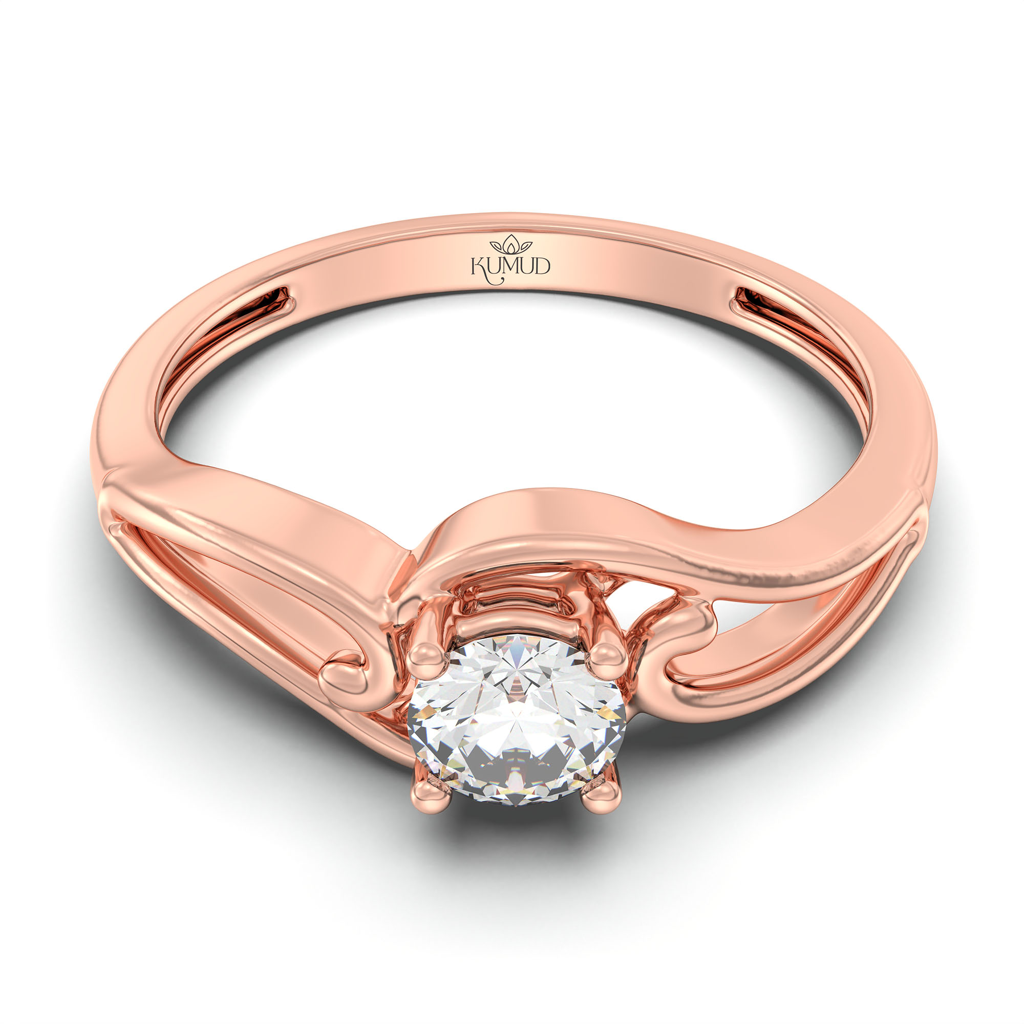 Lab-Grown Diamond Solitaire Ring for Women in 18K Rose Gold – 0.25 Ct Round, 3 g (Design K10-33-APGAA) thumbnail