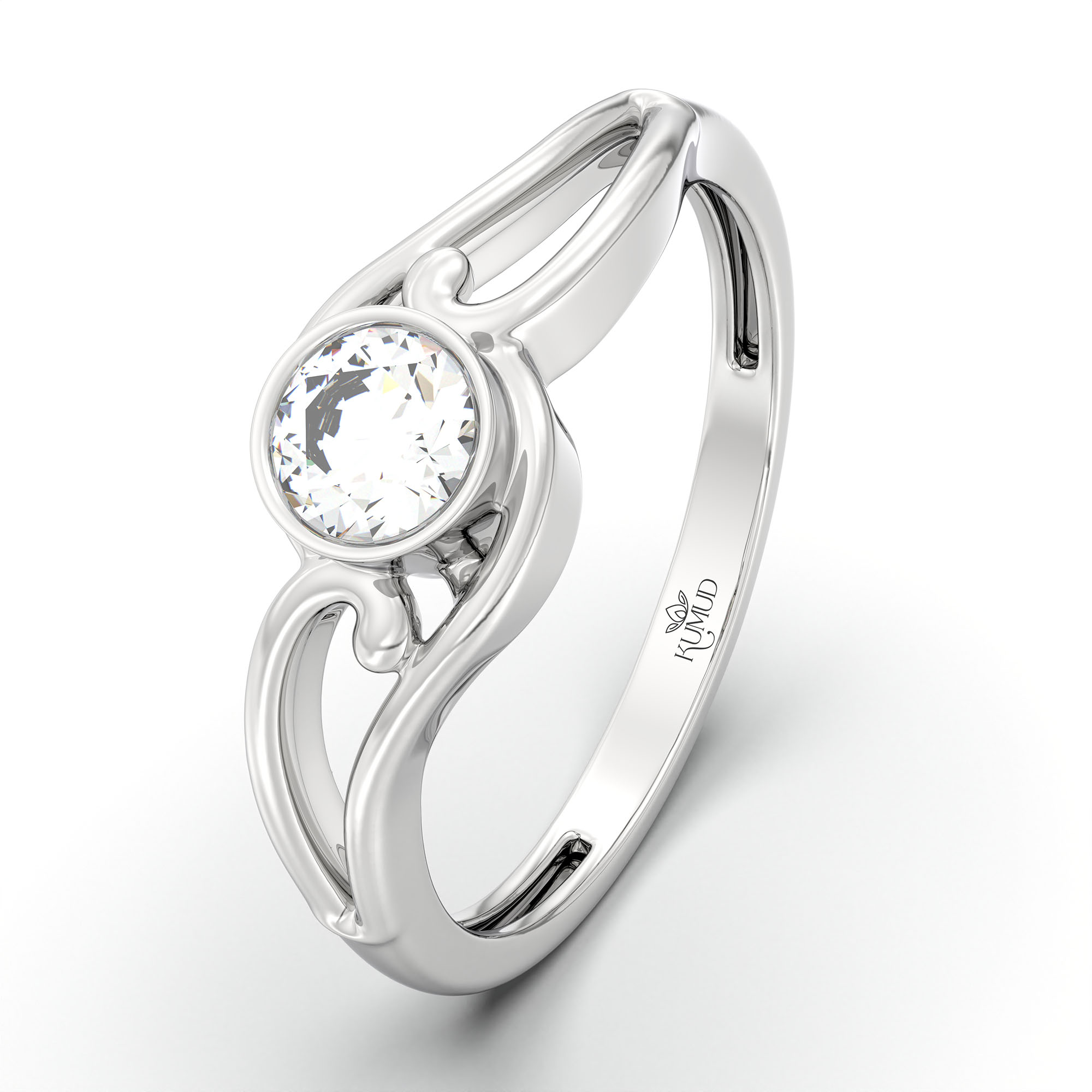 Lab-Grown Diamond Solitaire Ring for Women in 18K White Gold – 0.25 Ct Round, 3 g (Design K10-33-BBZAA) thumbnail