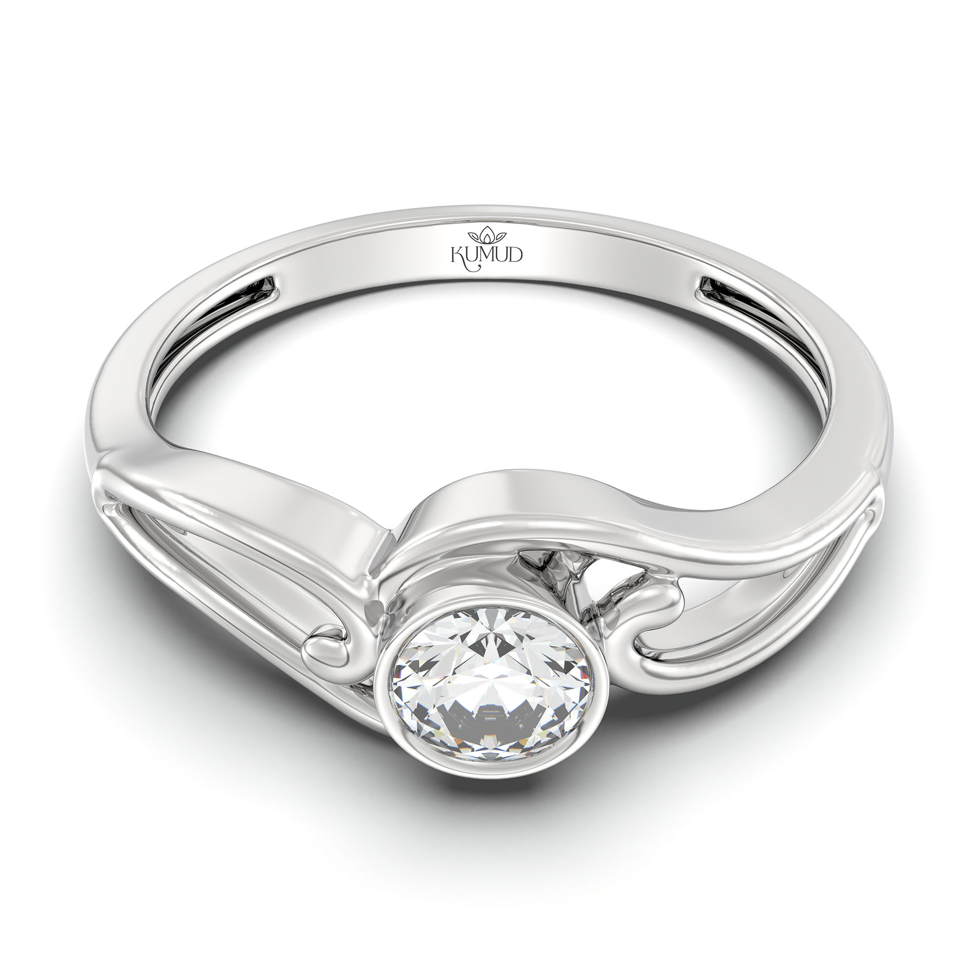 Lab-Grown Diamond Solitaire Ring for Women in 18K White Gold – 0.25 Ct Round, 3 g (Design K10-33-BBZAA) thumbnail