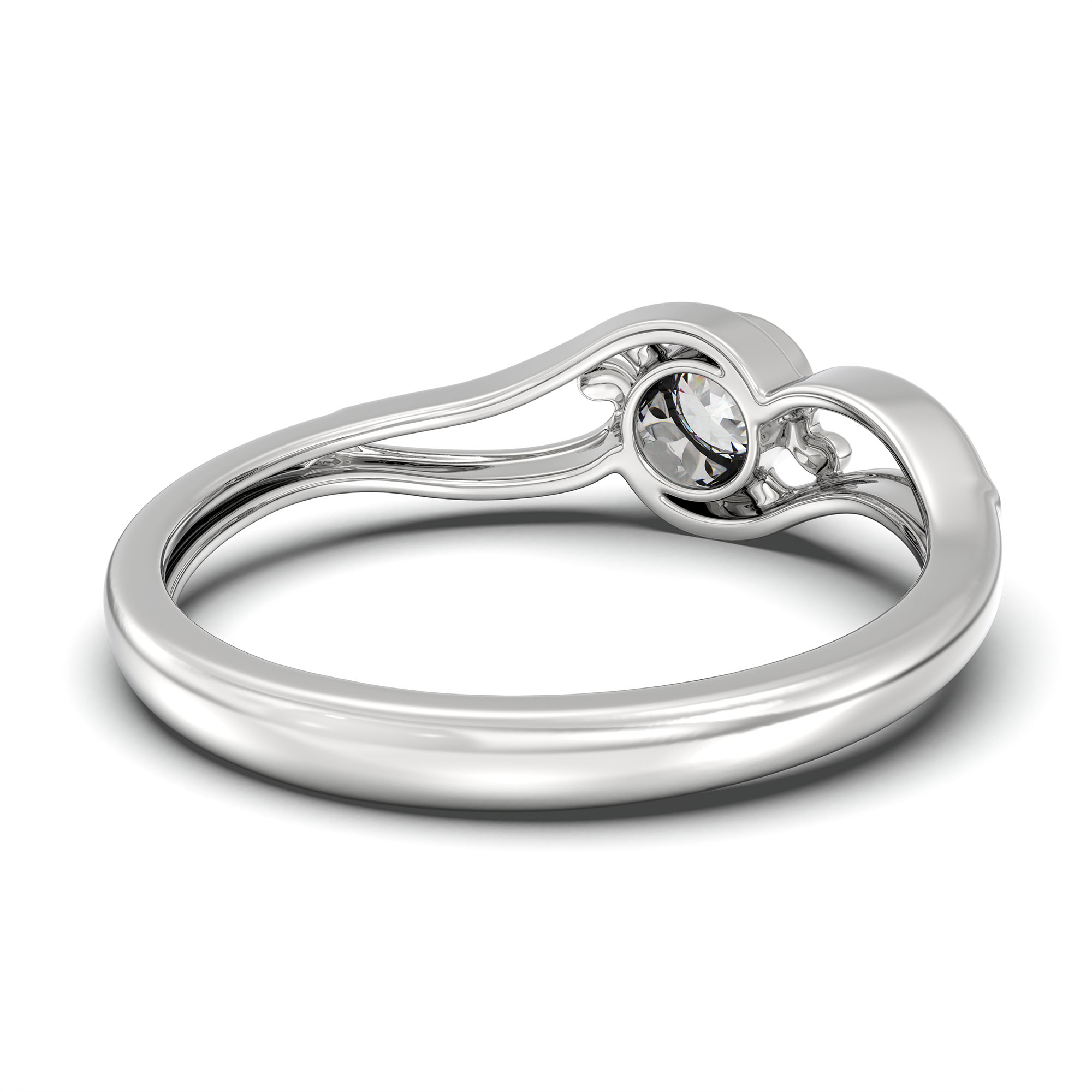 Lab-Grown Diamond Solitaire Ring for Women in 18K White Gold – 0.25 Ct Round, 3 g (Design K10-33-BBZAA) thumbnail