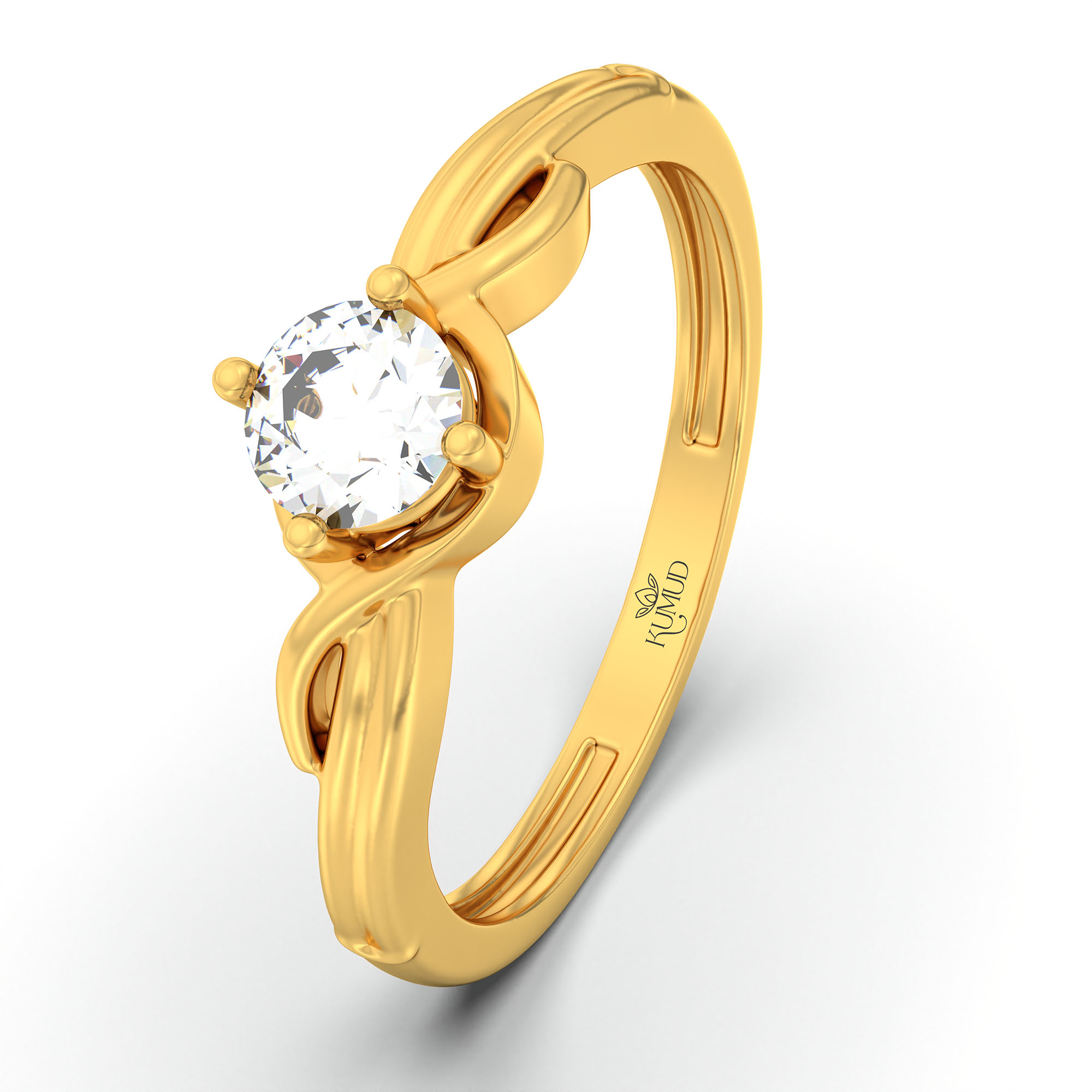 Lab-Grown Diamond Solitaire Ring for Women in 22K Yellow Gold – 0.25 Ct Round, 3 g (Design K10-34-APGAA) thumbnail