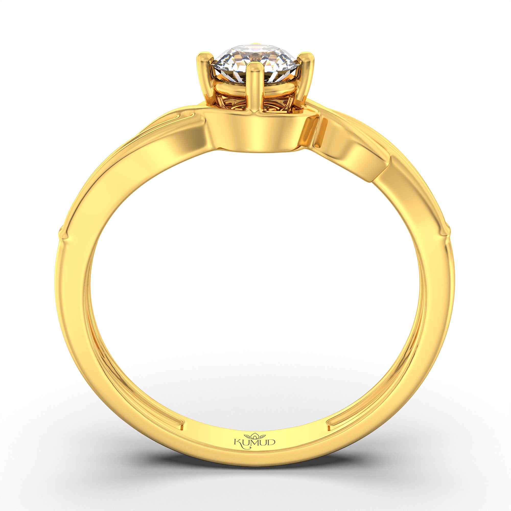 Lab-Grown Diamond Solitaire Ring for Women in 22K Yellow Gold – 0.25 Ct Round, 3 g (Design K10-34-APGAA) thumbnail
