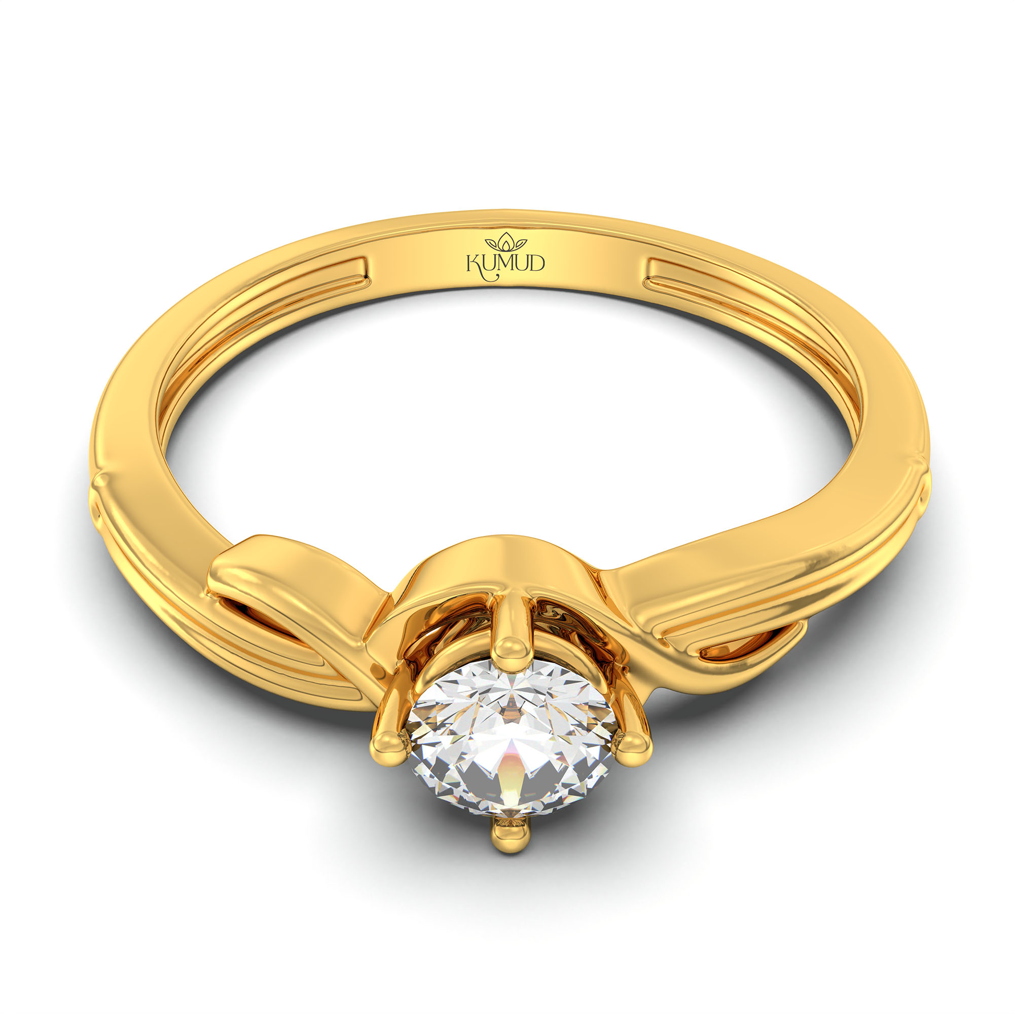 Lab-Grown Diamond Solitaire Ring for Women in 22K Yellow Gold – 0.25 Ct Round, 3 g (Design K10-34-APGAA) thumbnail