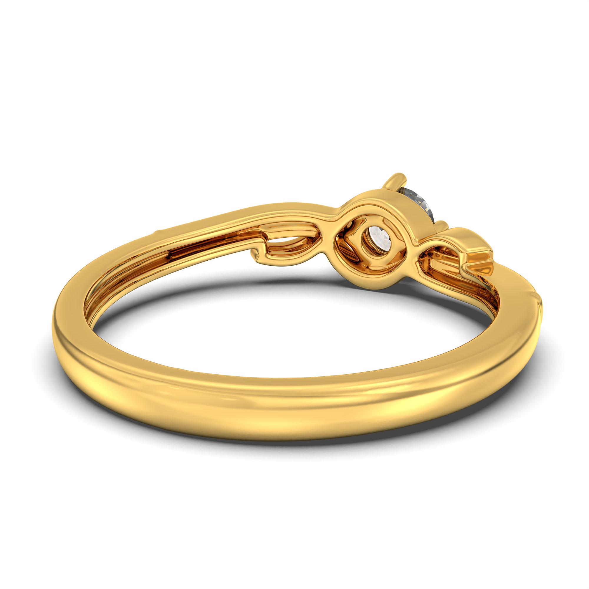 Lab-Grown Diamond Solitaire Ring for Women in 22K Yellow Gold – 0.25 Ct Round, 3 g (Design K10-34-APGAA) thumbnail
