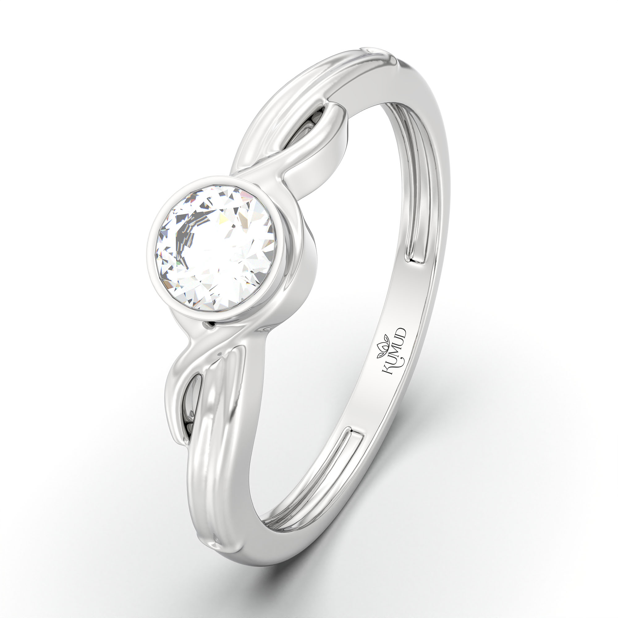 Lab-Grown Diamond Solitaire Ring for Women in 18K White Gold – 0.25 Ct Round, 3 g (Design K10-34-BBZAA) thumbnail