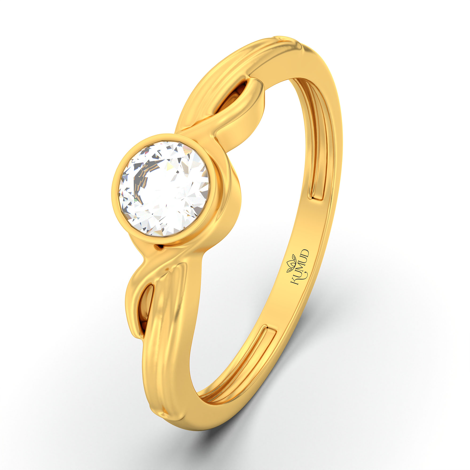Lab-Grown Diamond Solitaire Ring for Women in 22K Yellow Gold – 0.25 Ct Round, 3 g (Design K10-34-BBZAA) thumbnail