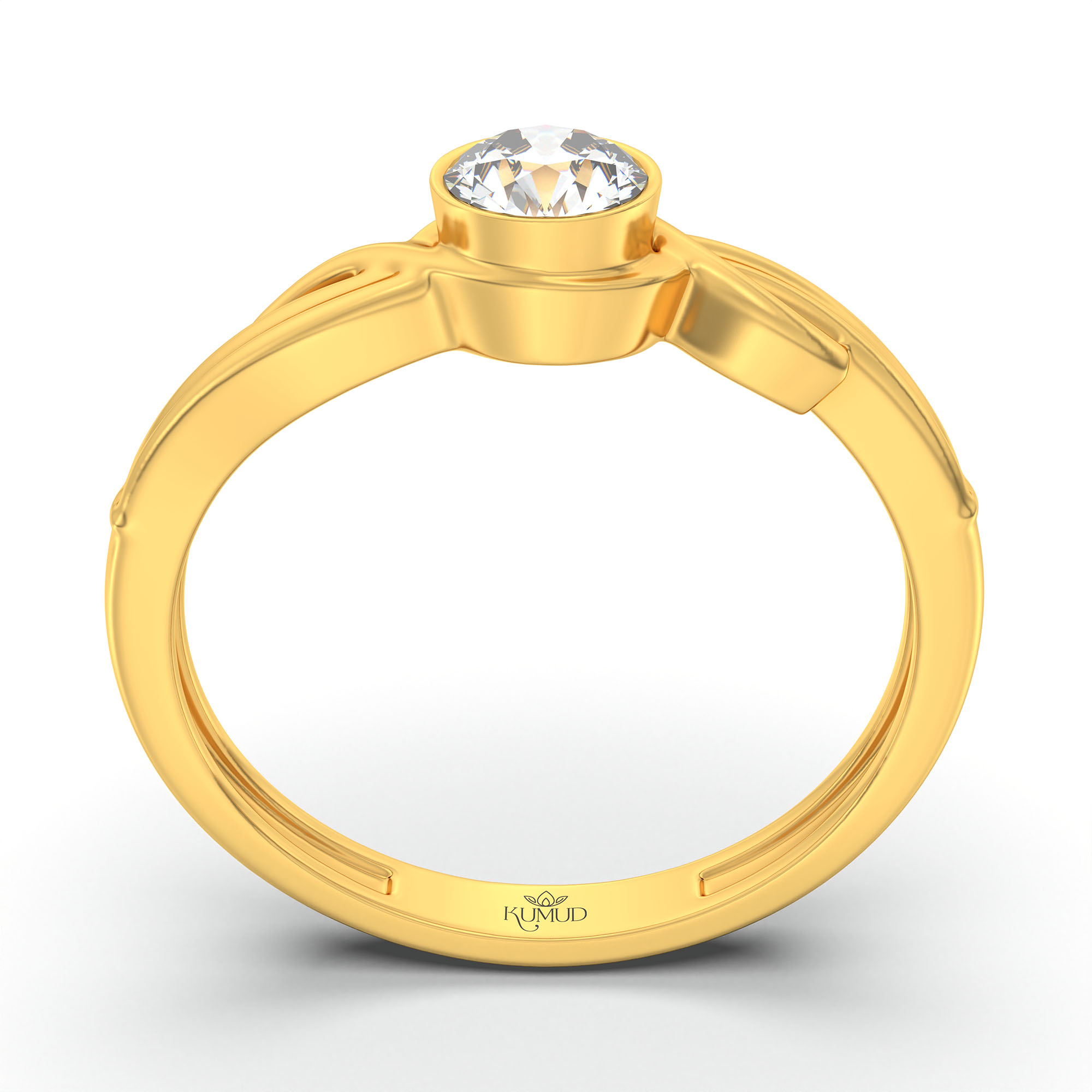 Lab-Grown Diamond Solitaire Ring for Women in 22K Yellow Gold – 0.25 Ct Round, 3 g (Design K10-34-BBZAA) thumbnail