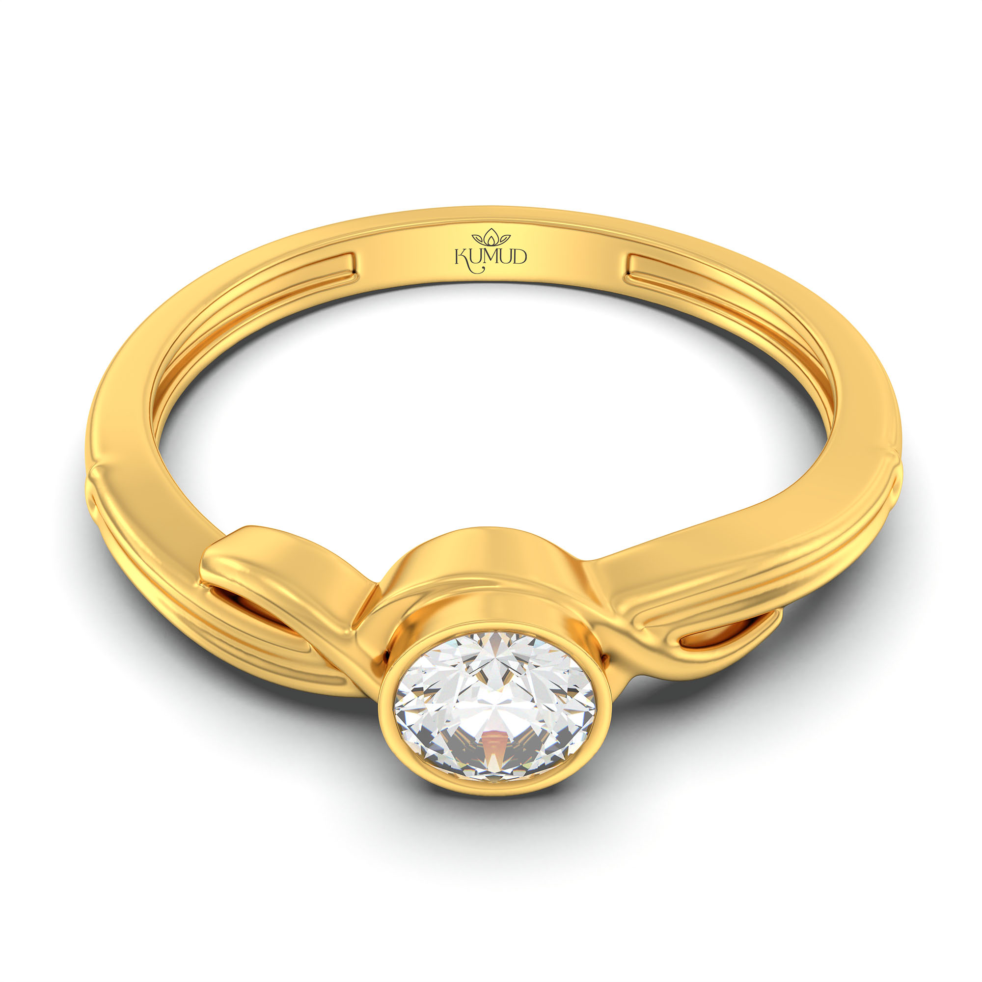 Lab-Grown Diamond Solitaire Ring for Women in 22K Yellow Gold – 0.25 Ct Round, 3 g (Design K10-34-BBZAA) thumbnail