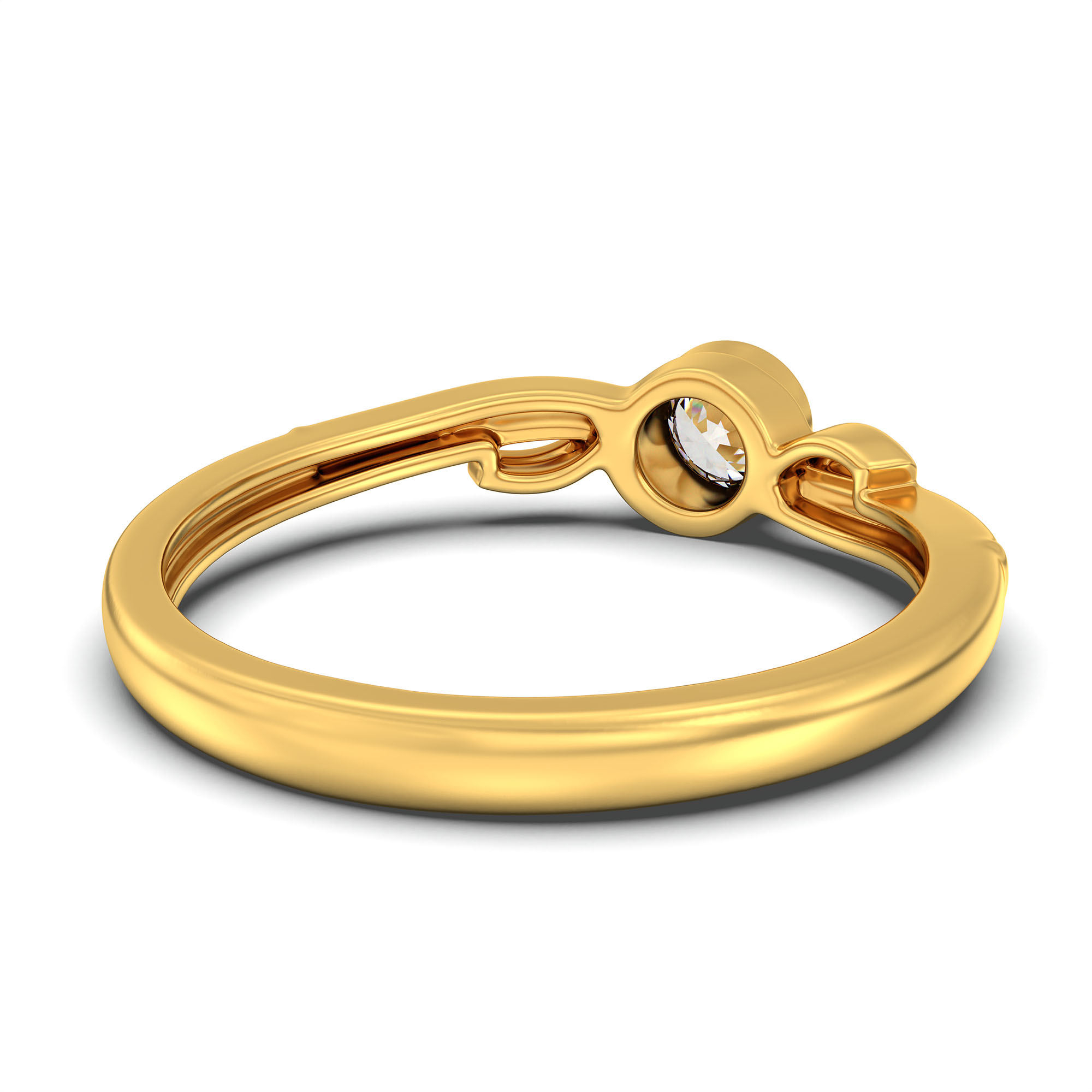 Lab-Grown Diamond Solitaire Ring for Women in 22K Yellow Gold – 0.25 Ct Round, 3 g (Design K10-34-BBZAA) thumbnail