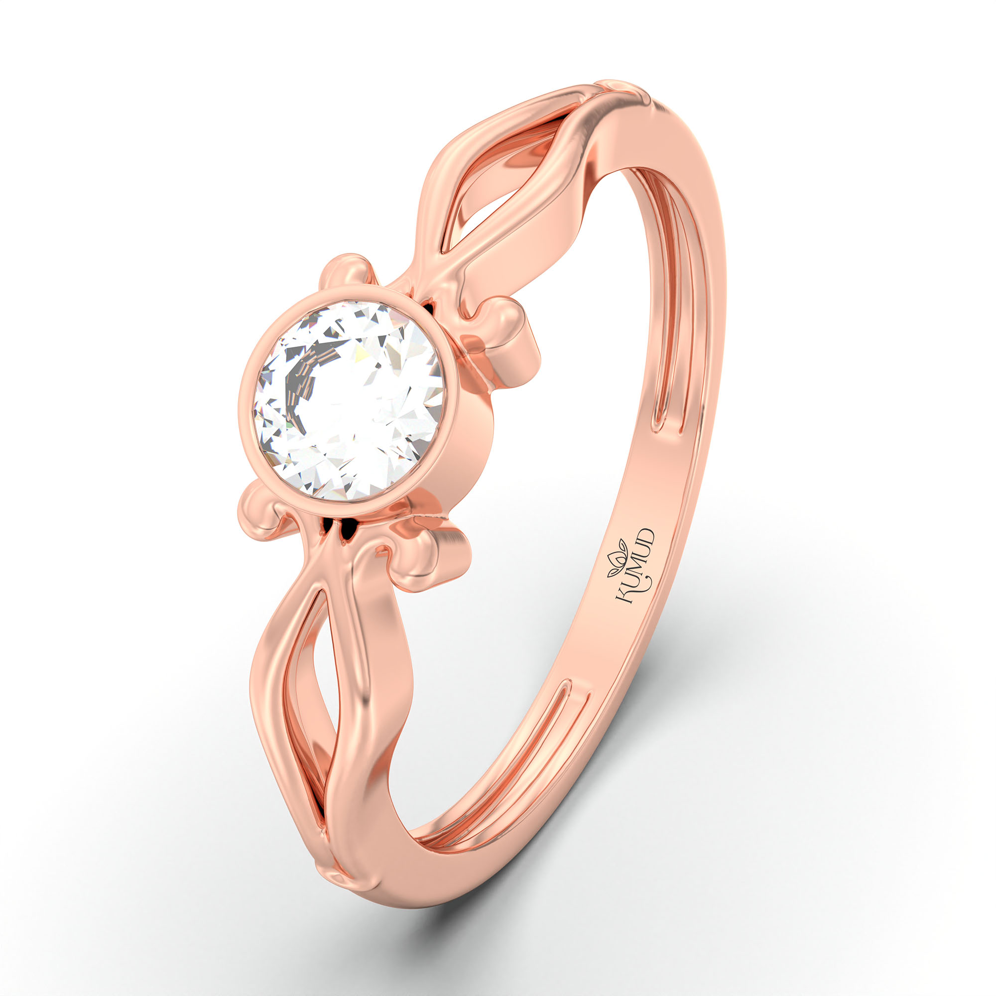 Lab-Grown Diamond Solitaire Ring for Women in 18K Rose Gold – 0.25 Ct Round, 3 g (Design K10-35-BBZAA) thumbnail