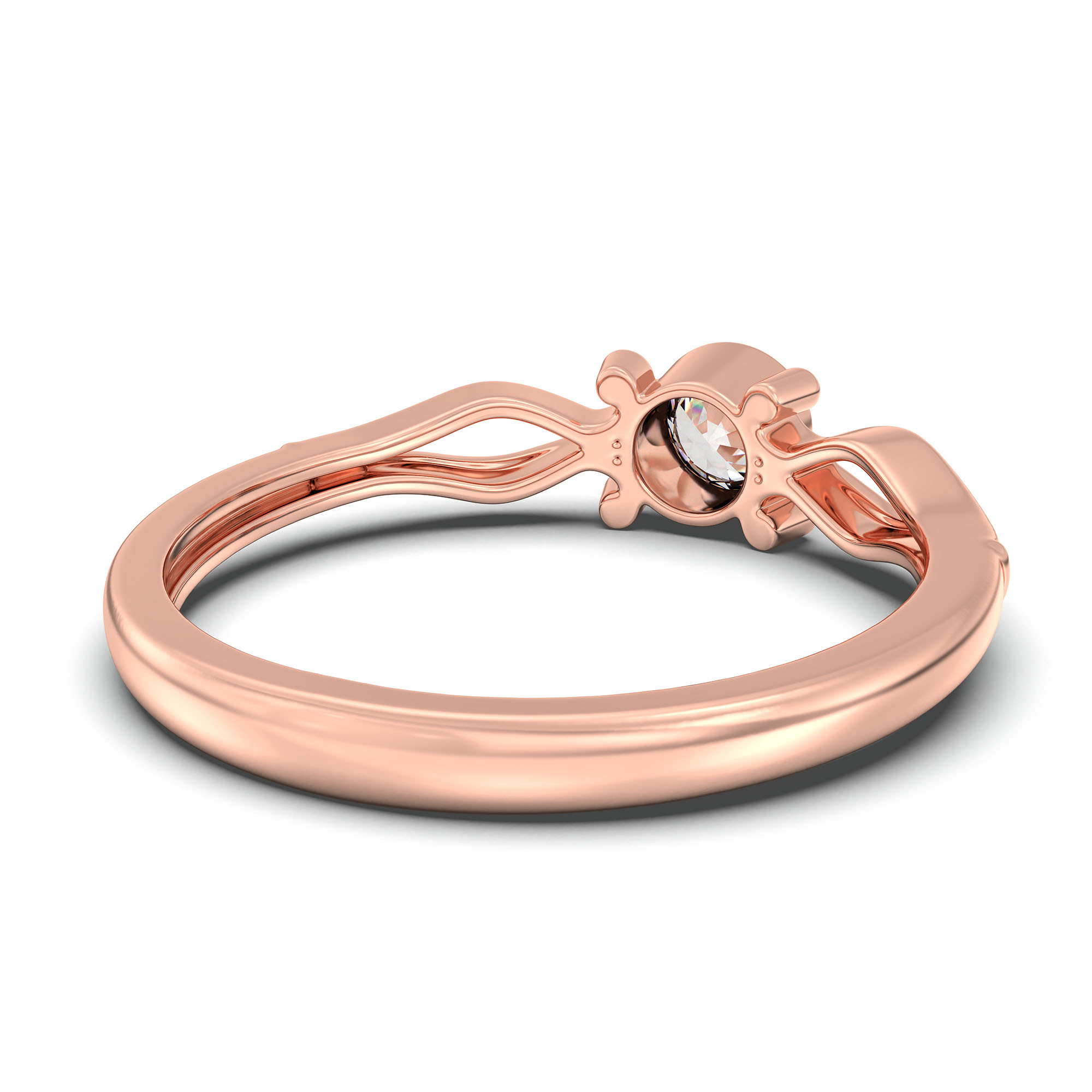 Lab-Grown Diamond Solitaire Ring for Women in 18K Rose Gold – 0.25 Ct Round, 3 g (Design K10-35-BBZAA) thumbnail