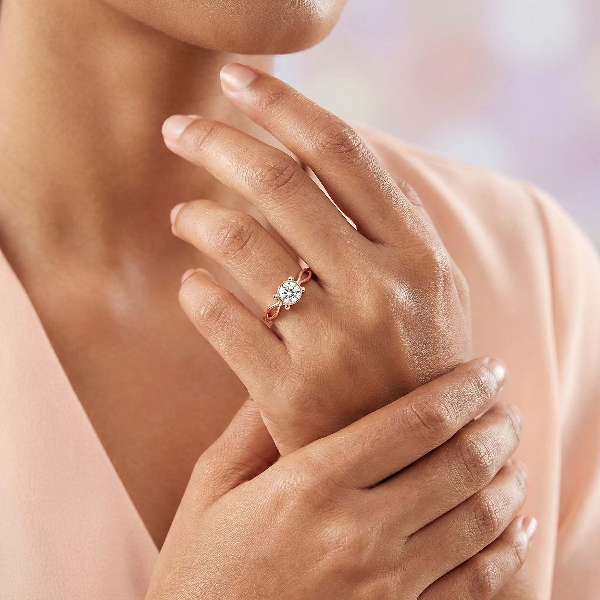 Lab-Grown Diamond Solitaire Ring for Women in 18K Rose Gold – 0.25 Ct Round, 3 g (Design K10-35-BBZAA) thumbnail