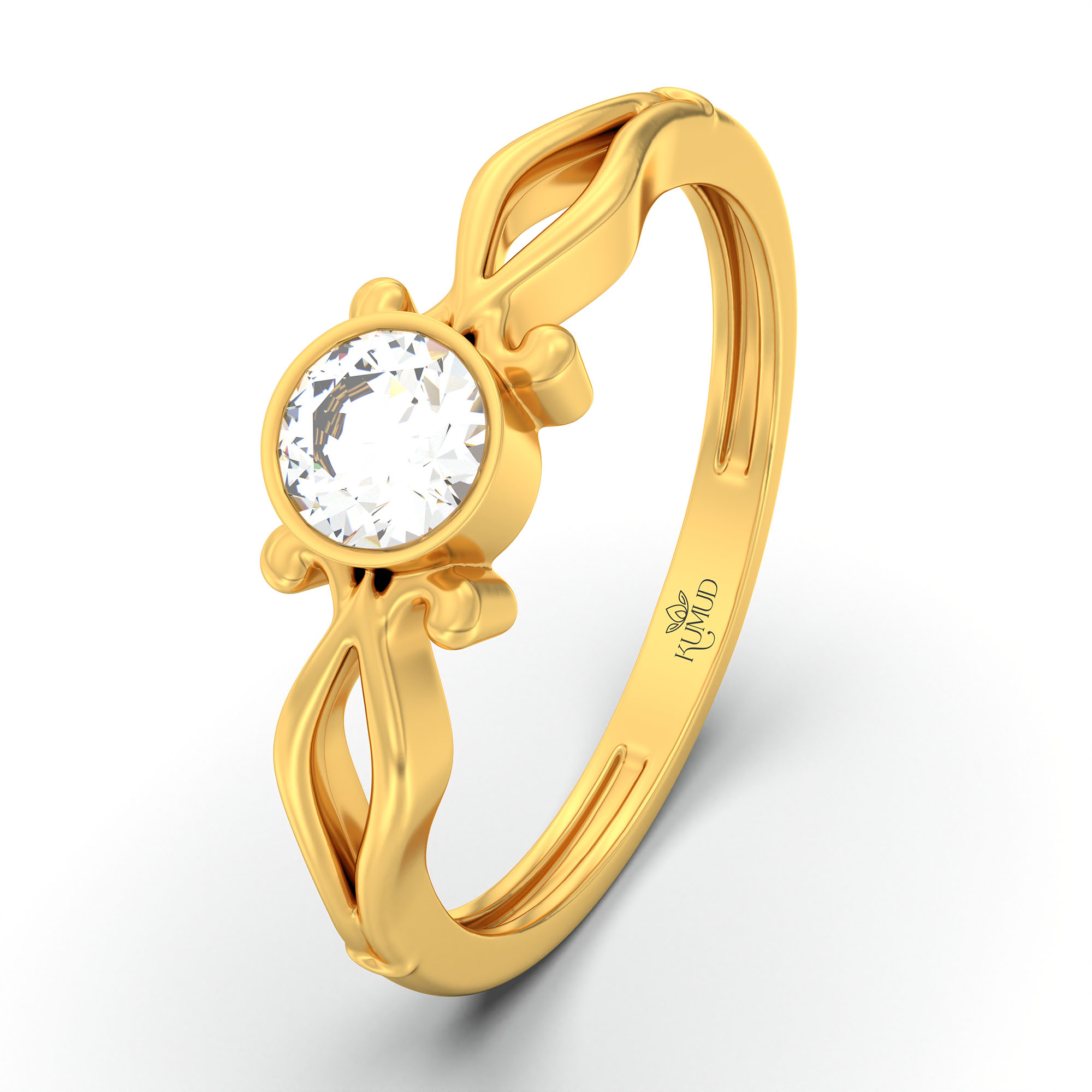 Lab-Grown Diamond Solitaire Ring for Women in 22K Yellow Gold – 0.25 Ct Round, 3 g (Design K10-35-BBZAA) thumbnail