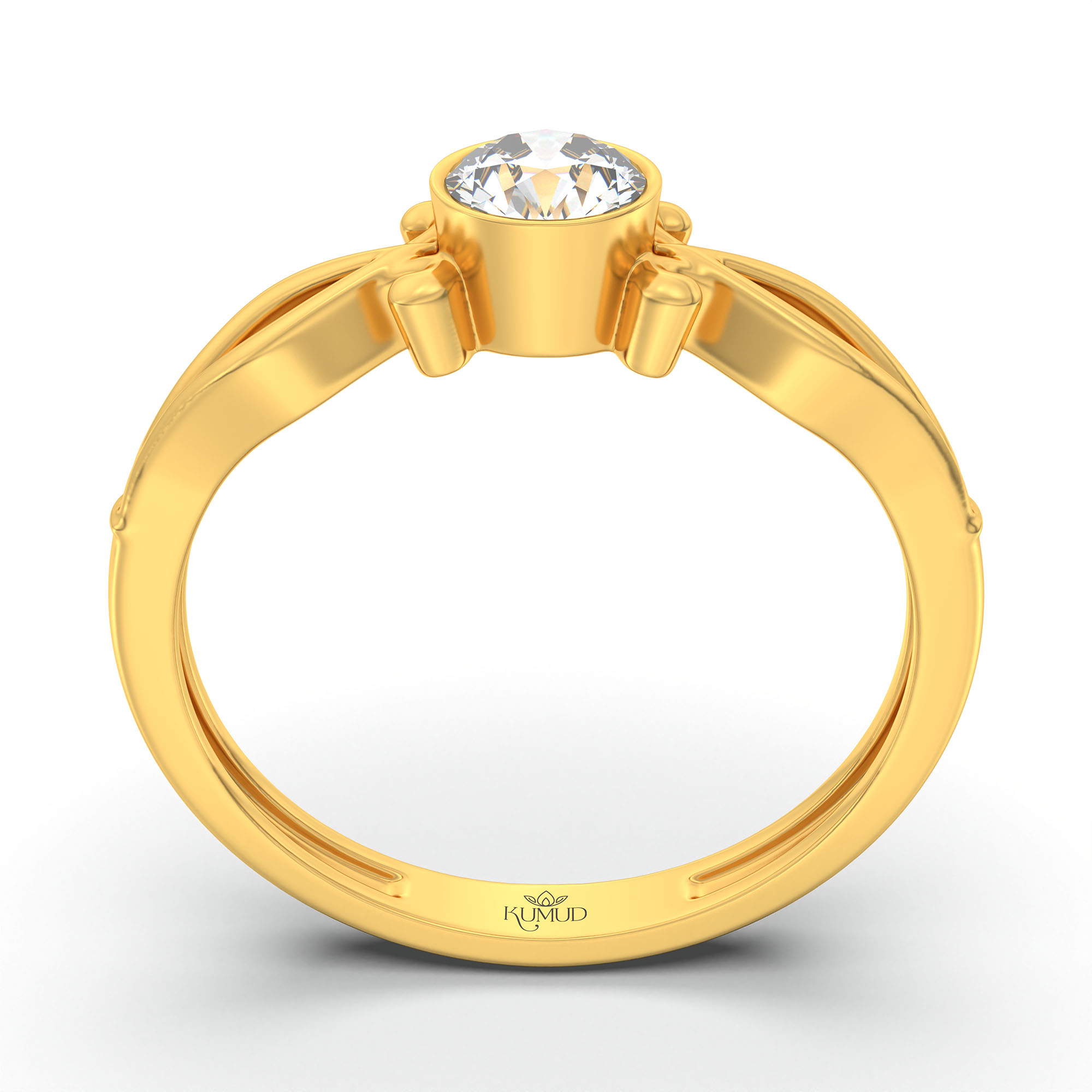 Lab-Grown Diamond Solitaire Ring for Women in 22K Yellow Gold – 0.25 Ct Round, 3 g (Design K10-35-BBZAA) thumbnail