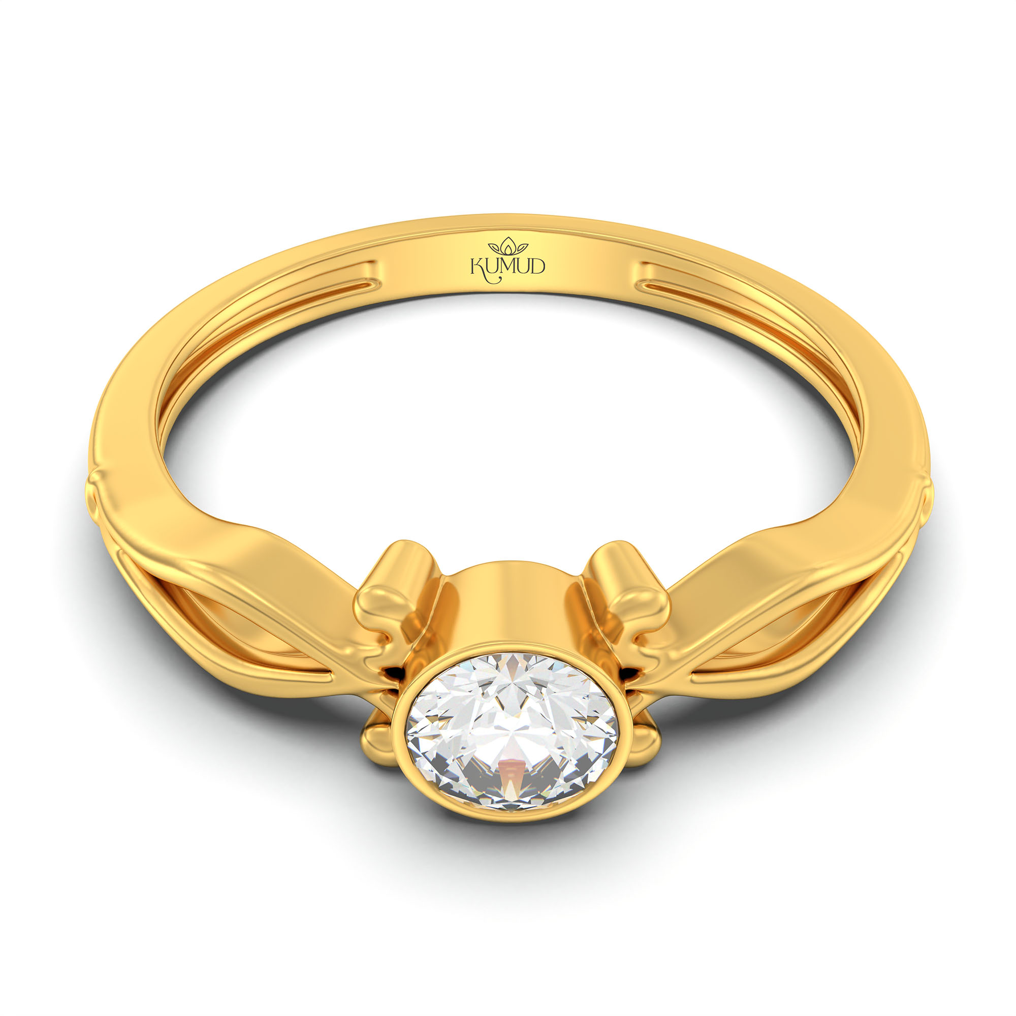 Lab-Grown Diamond Solitaire Ring for Women in 22K Yellow Gold – 0.25 Ct Round, 3 g (Design K10-35-BBZAA) thumbnail