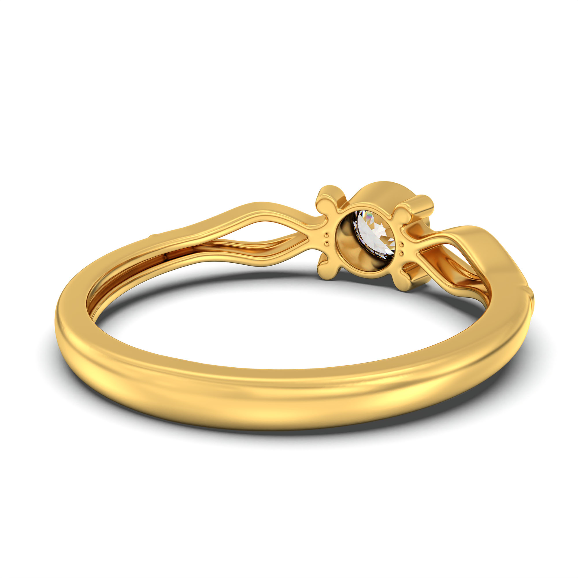 Lab-Grown Diamond Solitaire Ring for Women in 22K Yellow Gold – 0.25 Ct Round, 3 g (Design K10-35-BBZAA) thumbnail