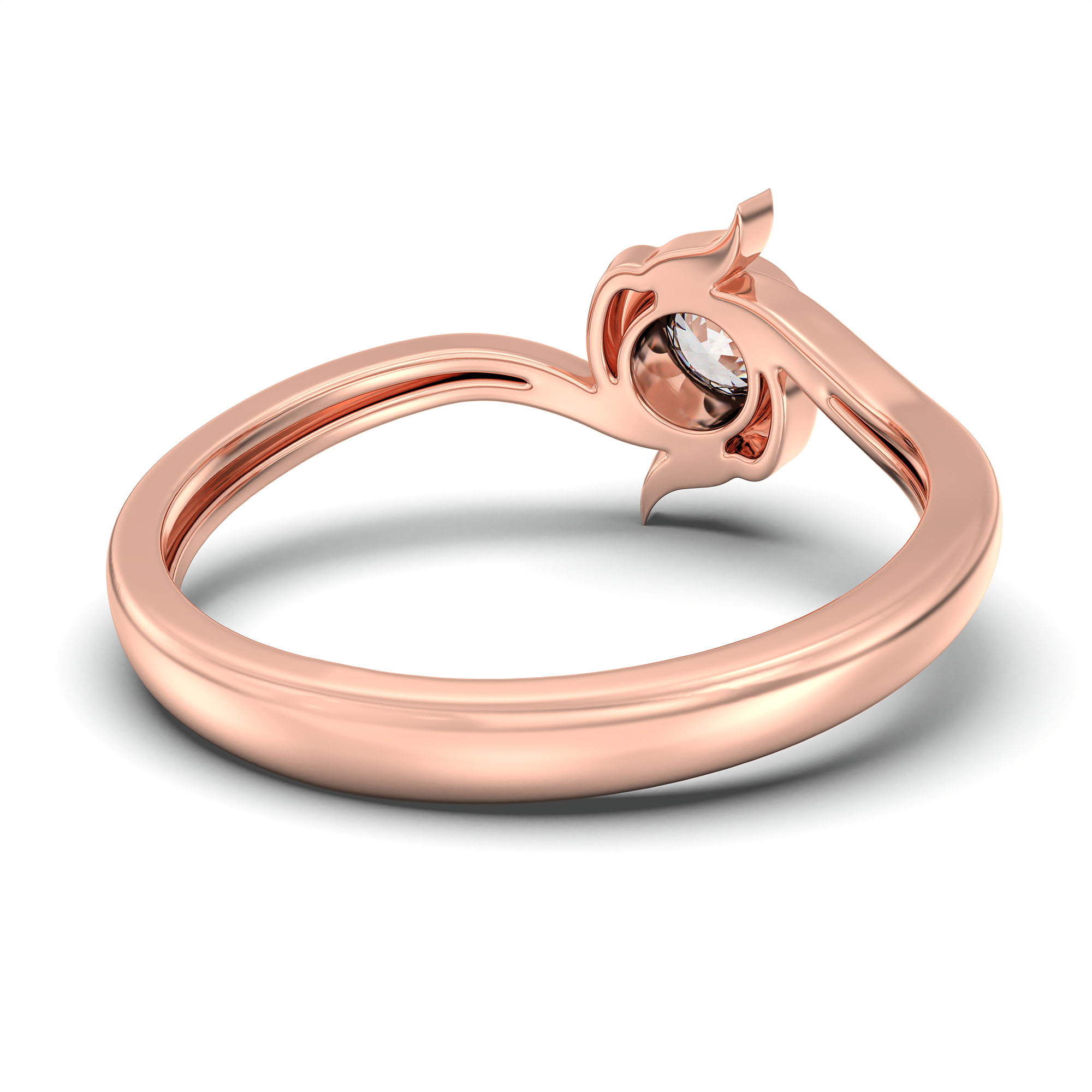 Lab-Grown Diamond Solitaire Ring for Women in 18K Rose Gold – 0.25 Ct Round, 3 g (Design K10-36-BBZAA) thumbnail