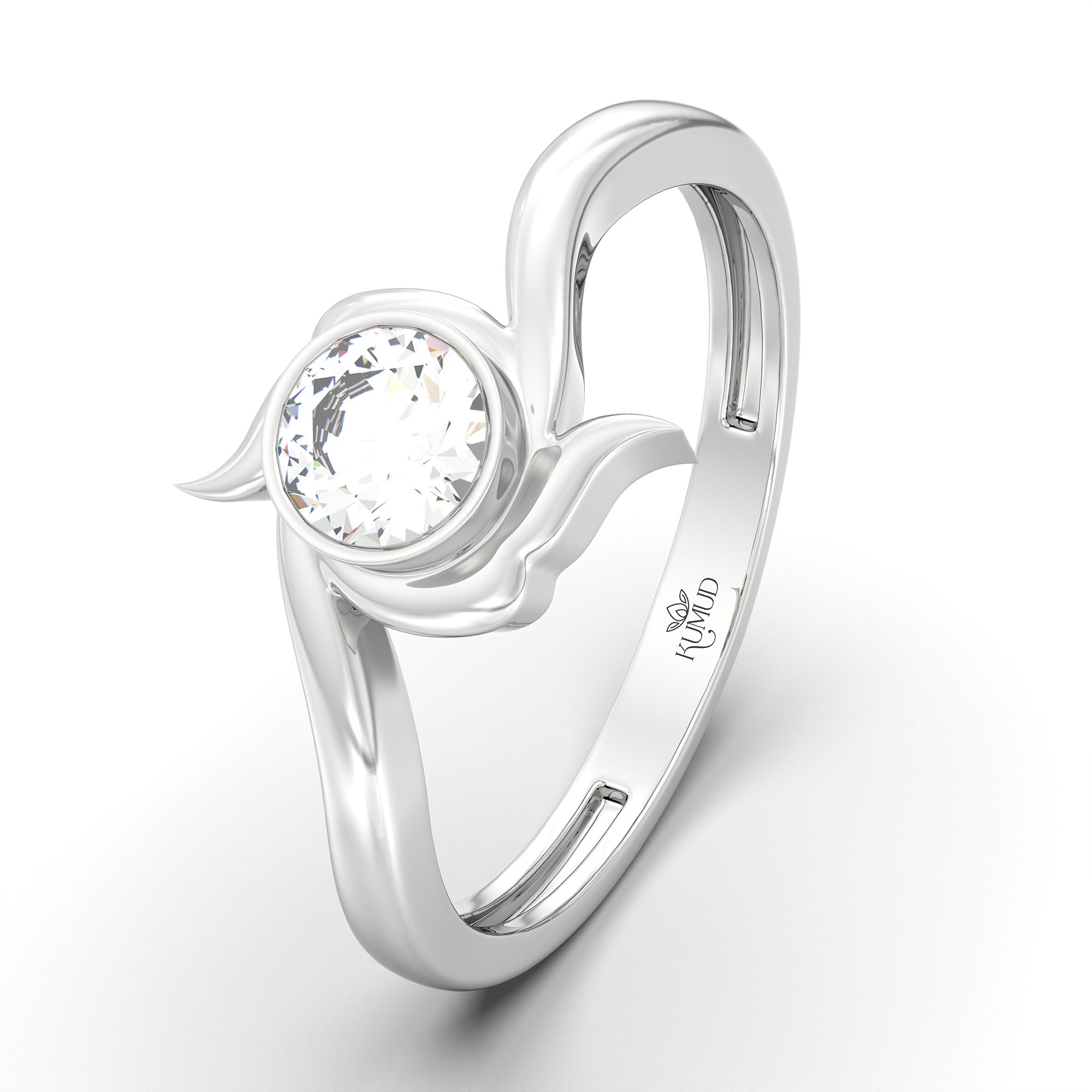 Lab-Grown Diamond Solitaire Ring for Women in 18K White Gold – 0.25 Ct Round, 3 g (Design K10-36-BBZAA) thumbnail