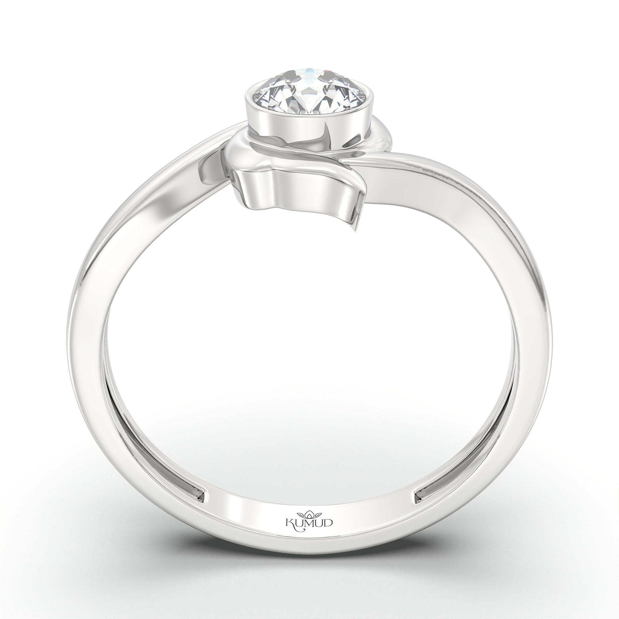 Lab-Grown Diamond Solitaire Ring for Women in 18K White Gold – 0.25 Ct Round, 3 g (Design K10-36-BBZAA) thumbnail