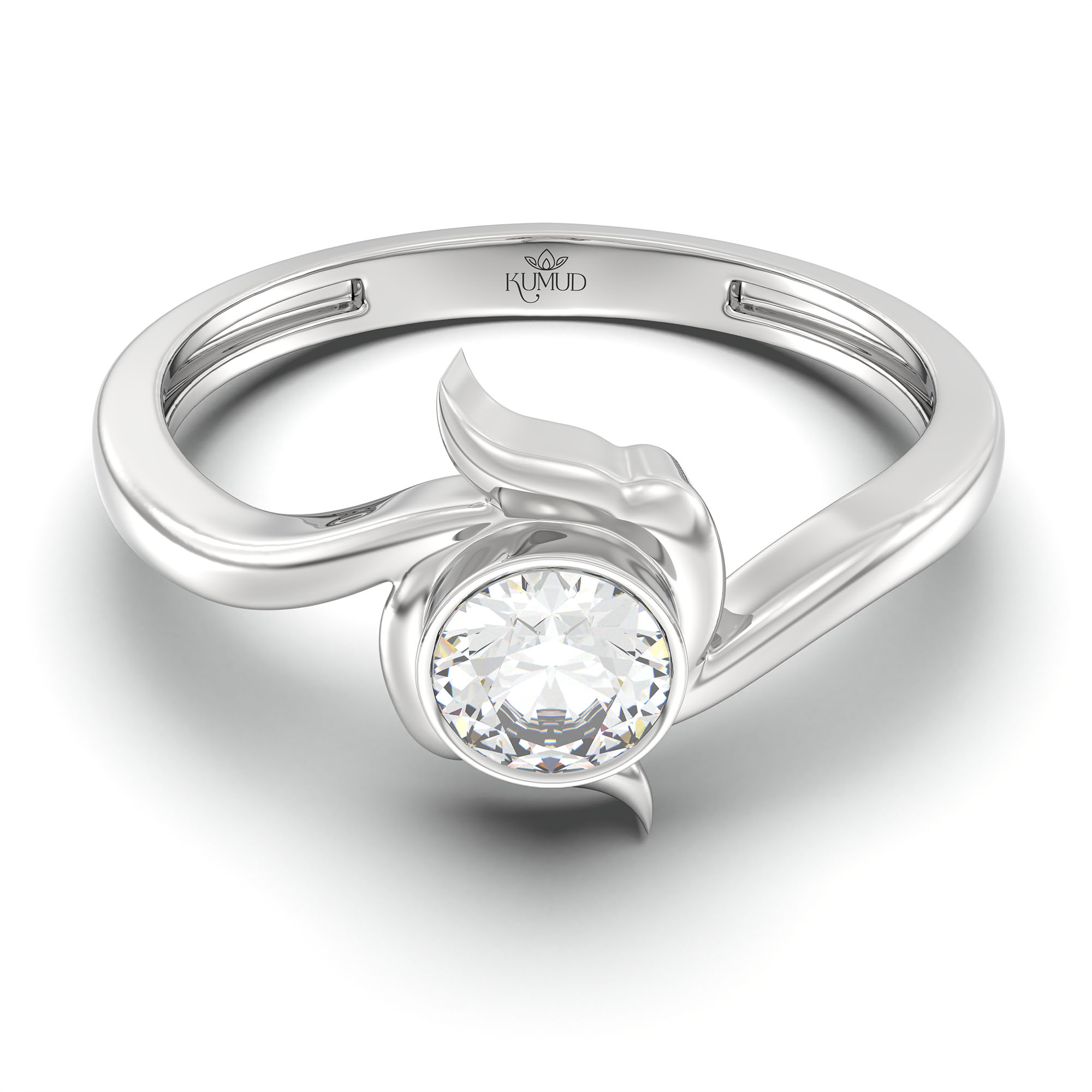 Lab-Grown Diamond Solitaire Ring for Women in 18K White Gold – 0.25 Ct Round, 3 g (Design K10-36-BBZAA) thumbnail