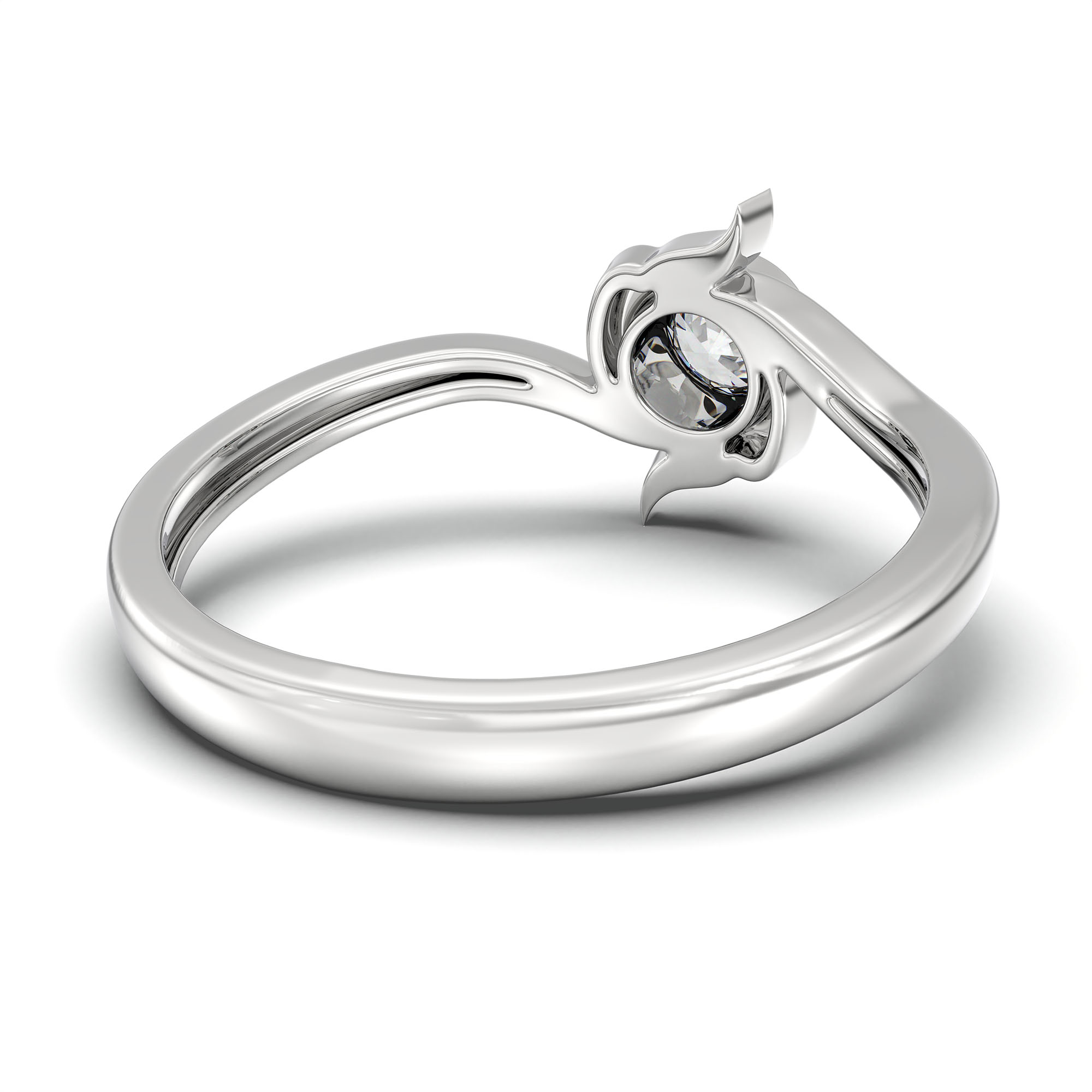 Lab-Grown Diamond Solitaire Ring for Women in 18K White Gold – 0.25 Ct Round, 3 g (Design K10-36-BBZAA) thumbnail