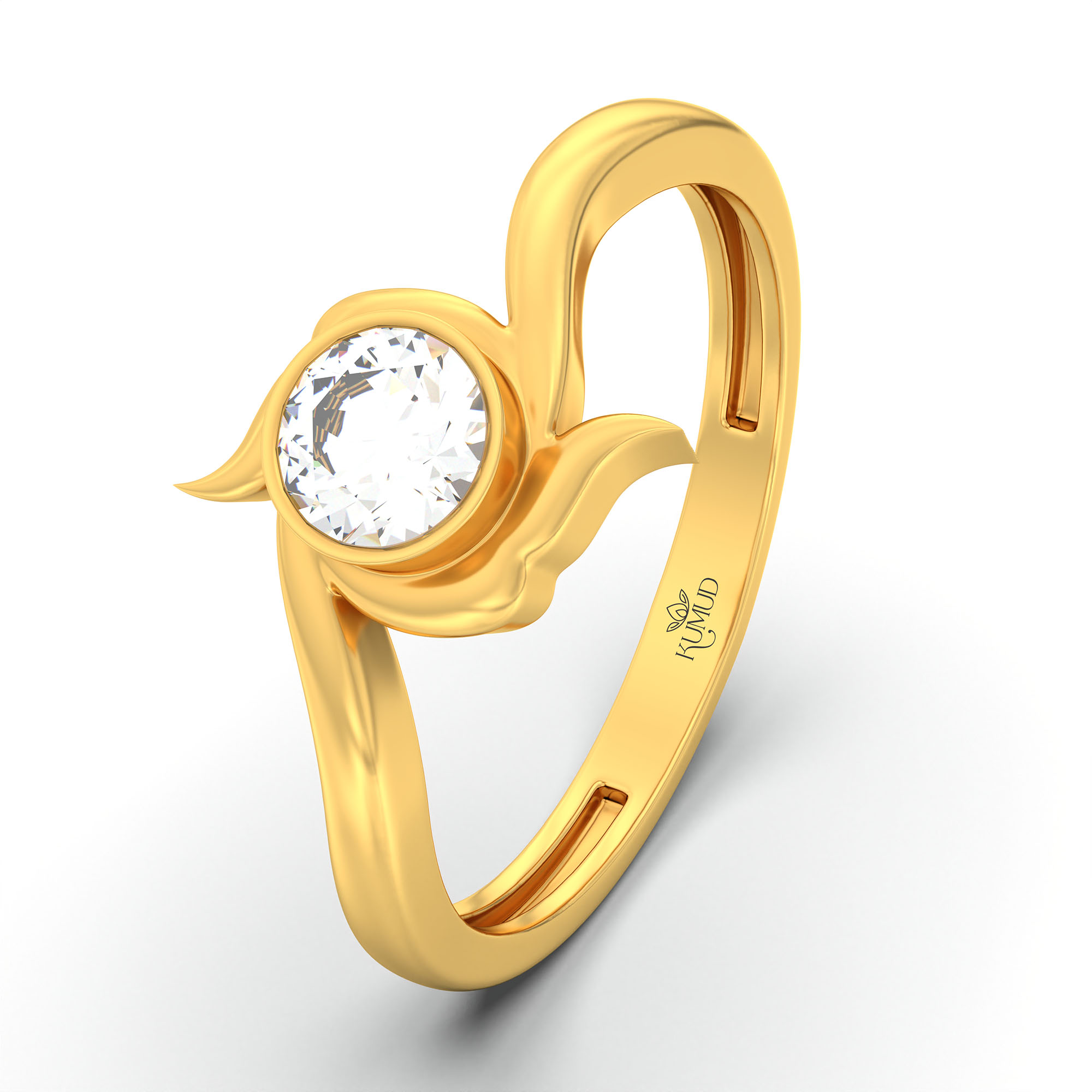 Lab-Grown Diamond Solitaire Ring for Women in 22K Yellow Gold – 0.25 Ct Round, 3 g (Design K10-36-BBZAA) thumbnail