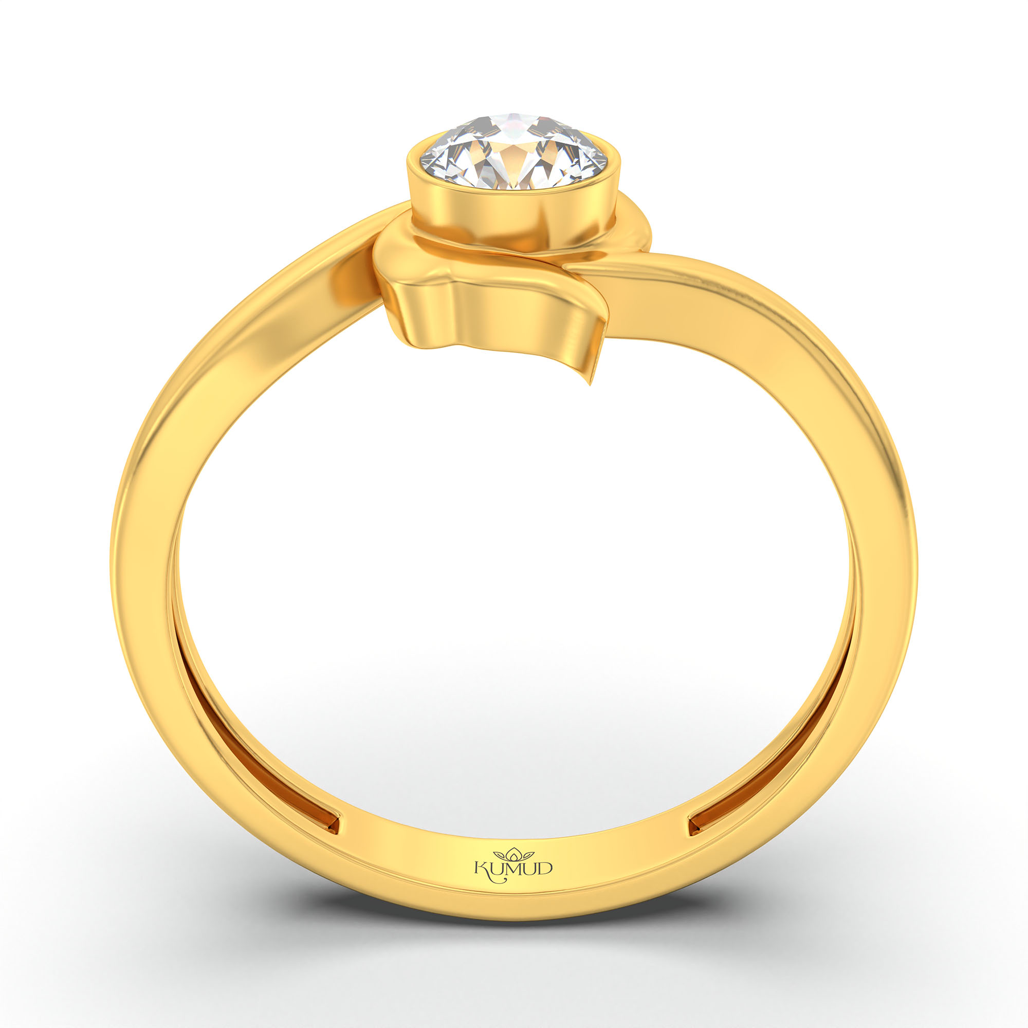 Lab-Grown Diamond Solitaire Ring for Women in 22K Yellow Gold – 0.25 Ct Round, 3 g (Design K10-36-BBZAA) thumbnail