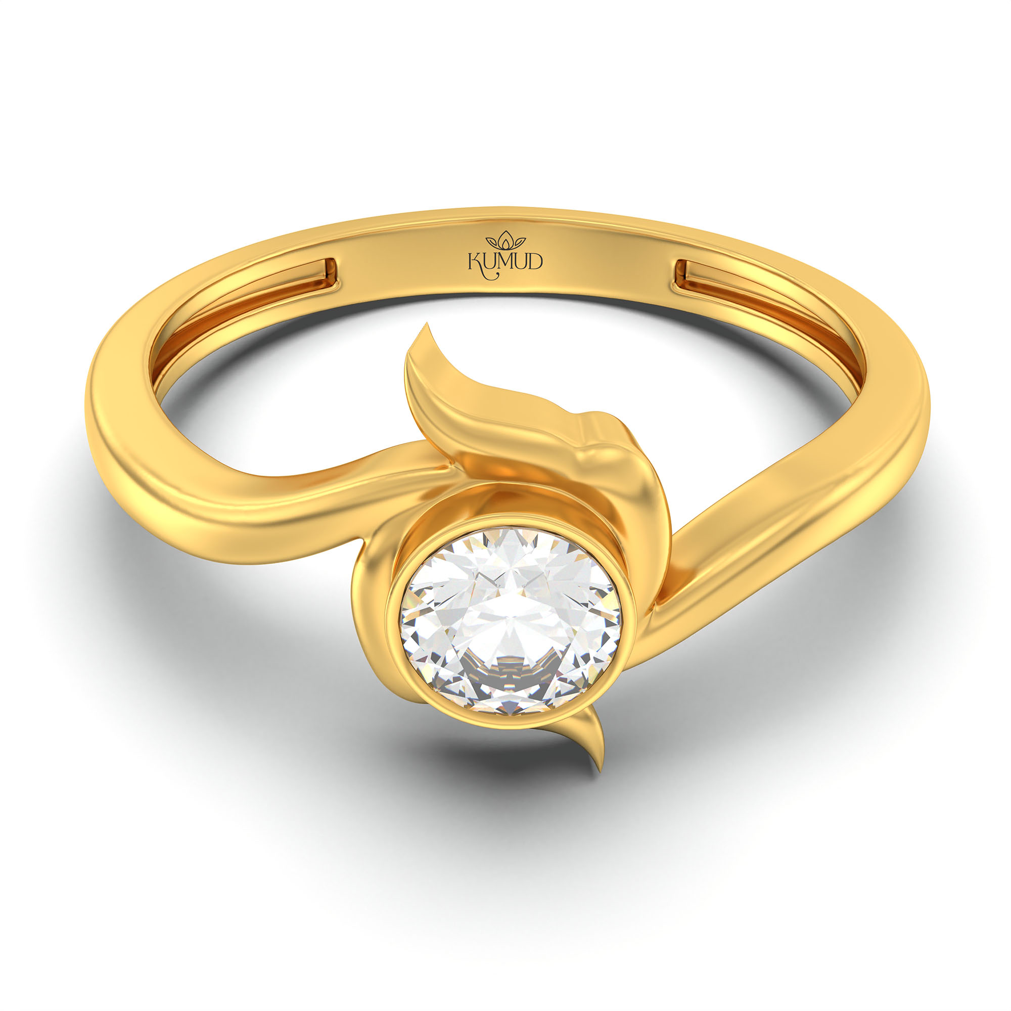 Lab-Grown Diamond Solitaire Ring for Women in 22K Yellow Gold – 0.25 Ct Round, 3 g (Design K10-36-BBZAA) thumbnail
