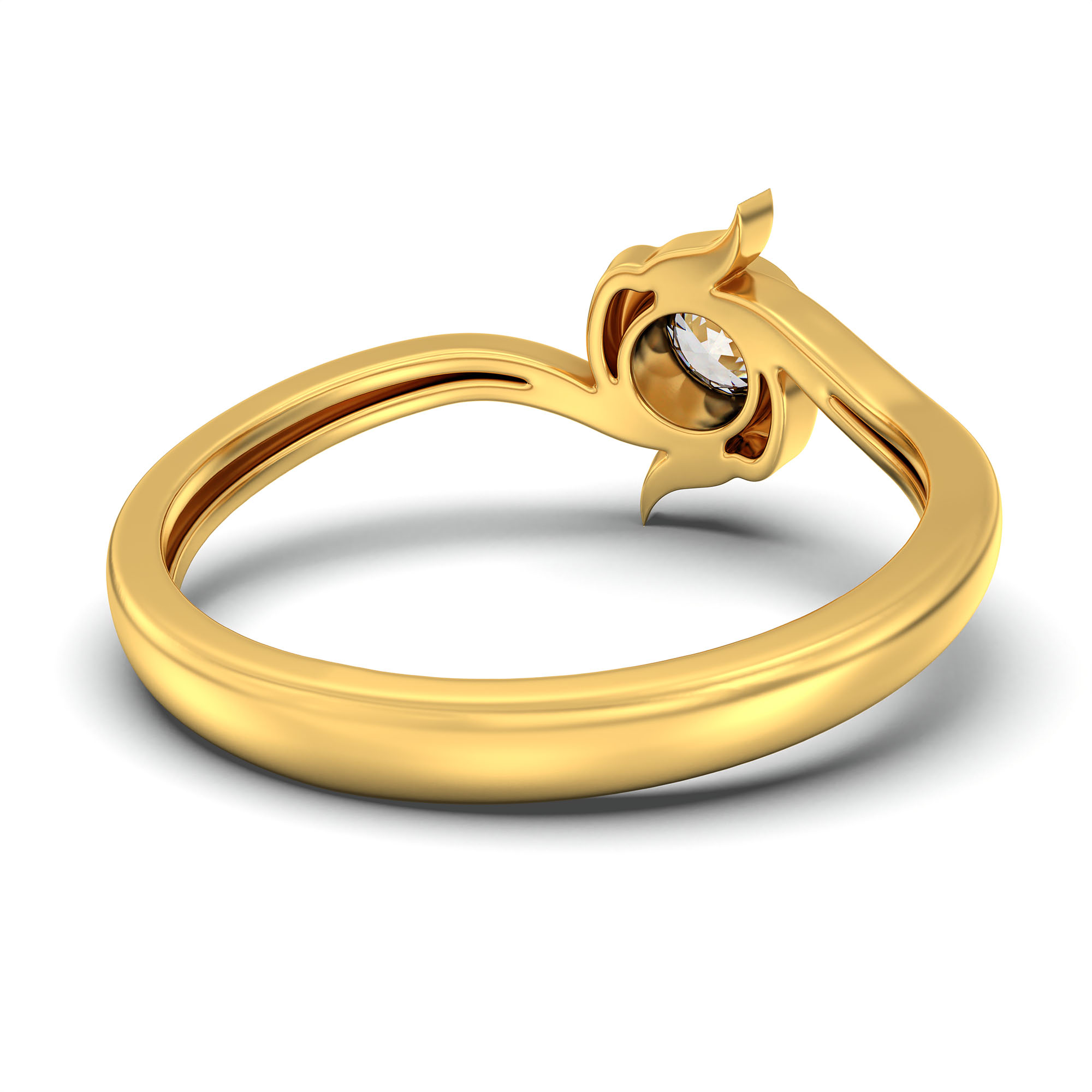 Lab-Grown Diamond Solitaire Ring for Women in 22K Yellow Gold – 0.25 Ct Round, 3 g (Design K10-36-BBZAA) thumbnail