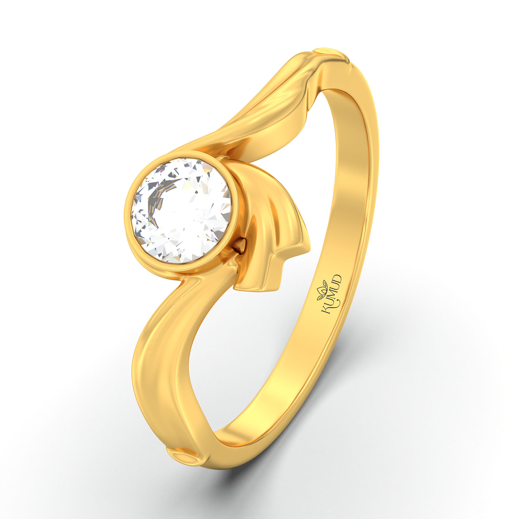 Lab-Grown Diamond Solitaire Ring for Women in 22K Yellow Gold – 0.25 Ct Round, 3 g (Design K10-37-BBZAA) thumbnail