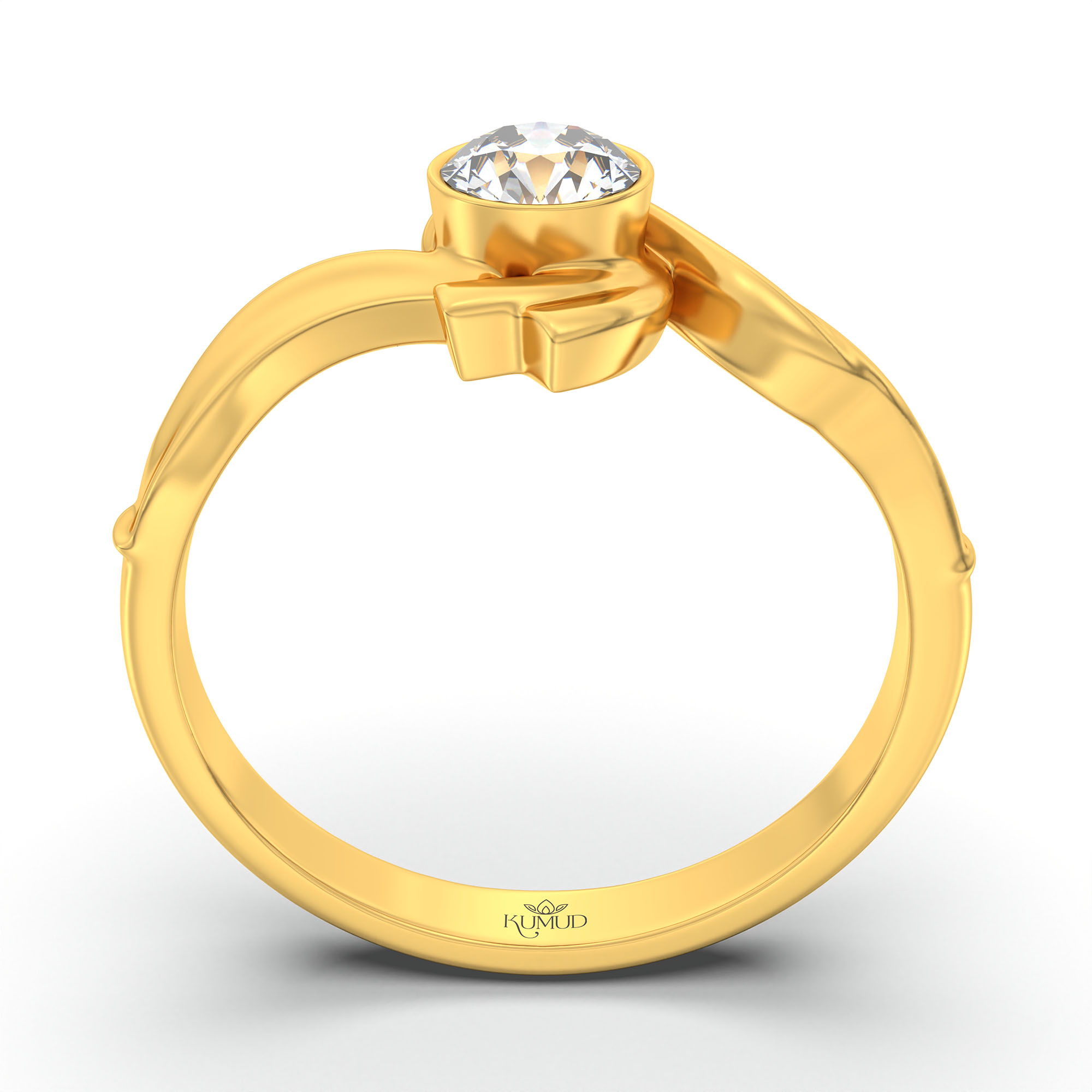 Lab-Grown Diamond Solitaire Ring for Women in 22K Yellow Gold – 0.25 Ct Round, 3 g (Design K10-37-BBZAA) thumbnail