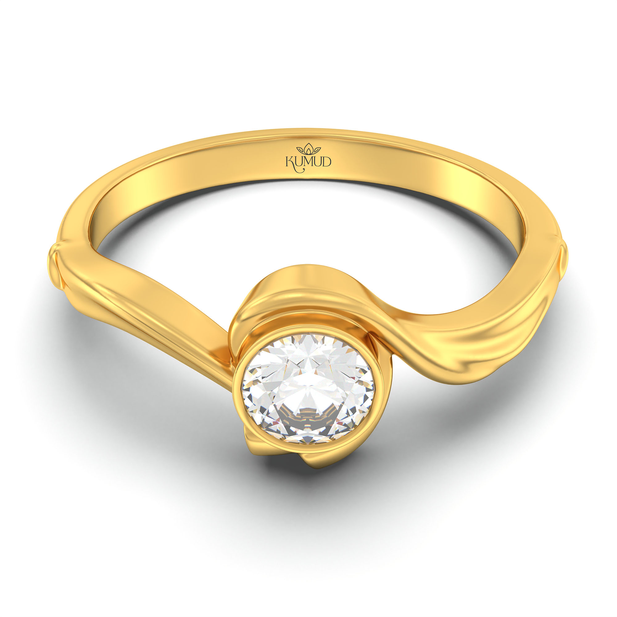 Lab-Grown Diamond Solitaire Ring for Women in 22K Yellow Gold – 0.25 Ct Round, 3 g (Design K10-37-BBZAA) thumbnail