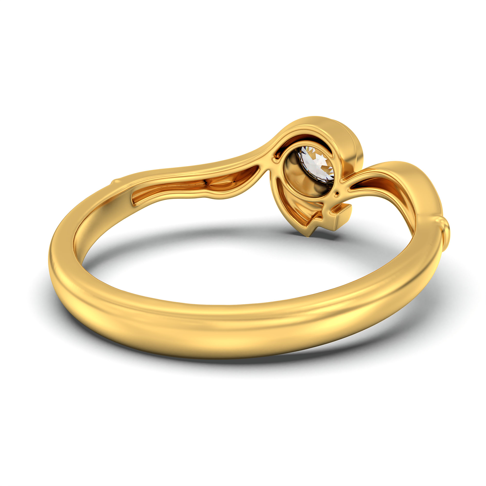 Lab-Grown Diamond Solitaire Ring for Women in 22K Yellow Gold – 0.25 Ct Round, 3 g (Design K10-37-BBZAA) thumbnail