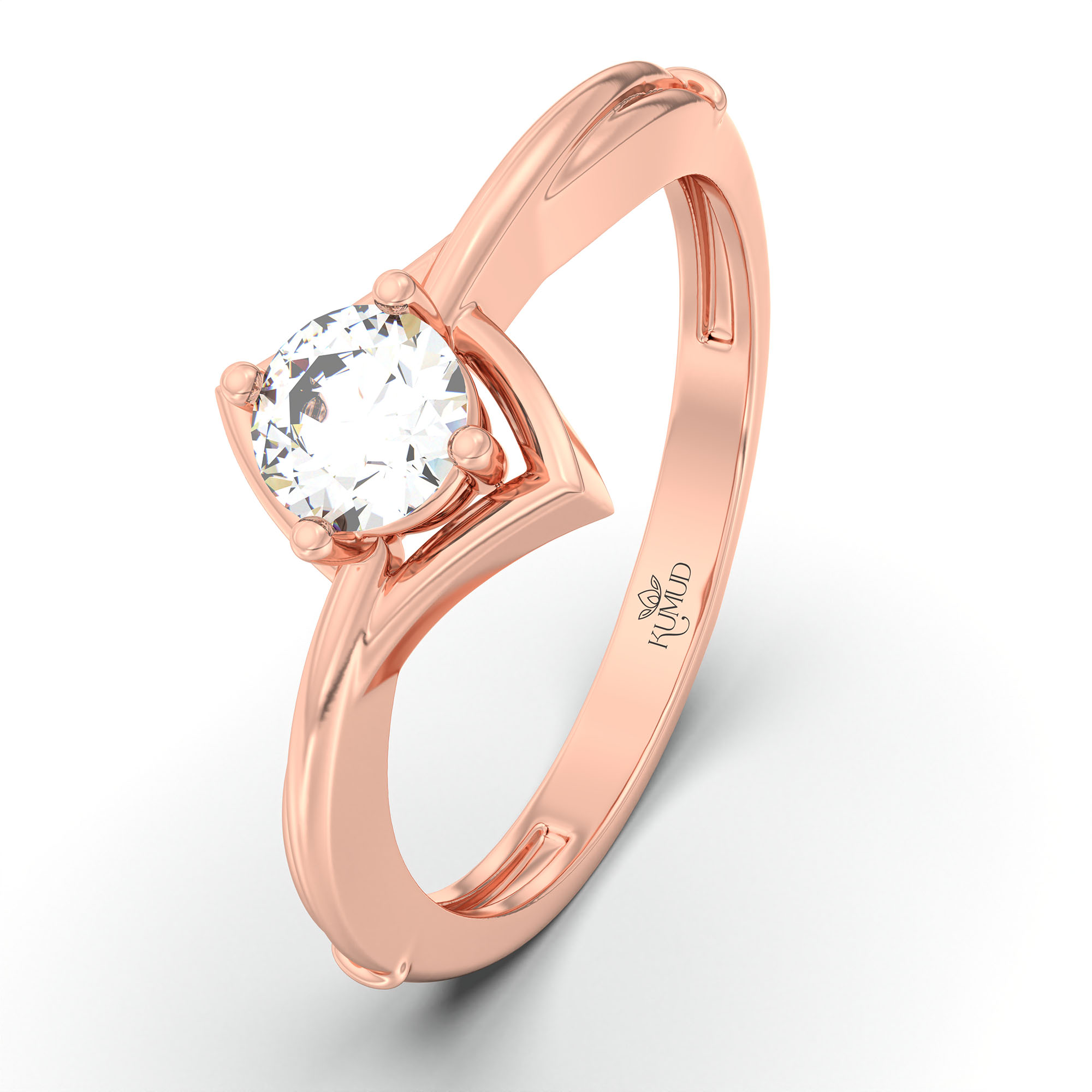 Lab-Grown Diamond Solitaire Ring for Women in 18K Rose Gold – 0.25 Ct Round, 3 g (Design K10-38-APGAA) thumbnail