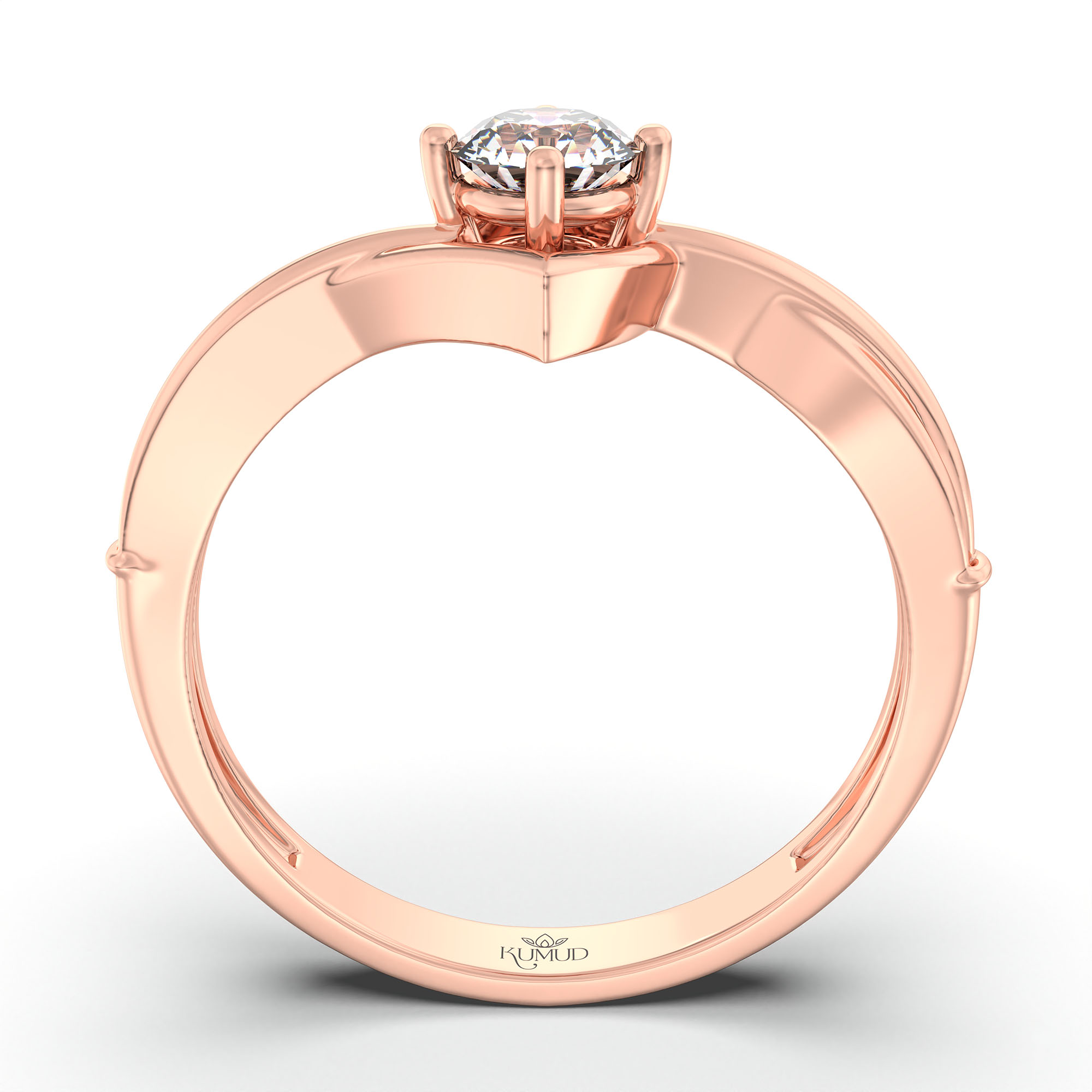Lab-Grown Diamond Solitaire Ring for Women in 18K Rose Gold – 0.25 Ct Round, 3 g (Design K10-38-APGAA) thumbnail