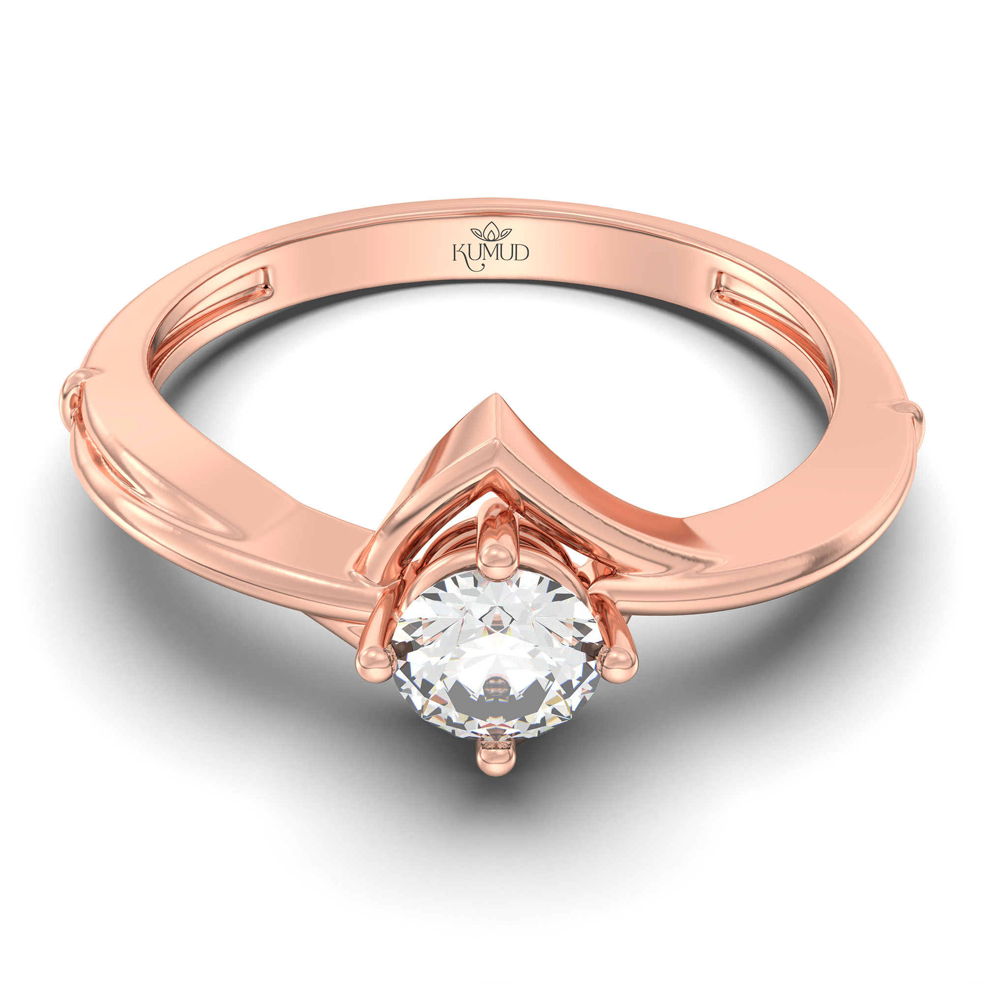 Lab-Grown Diamond Solitaire Ring for Women in 18K Rose Gold – 0.25 Ct Round, 3 g (Design K10-38-APGAA) thumbnail