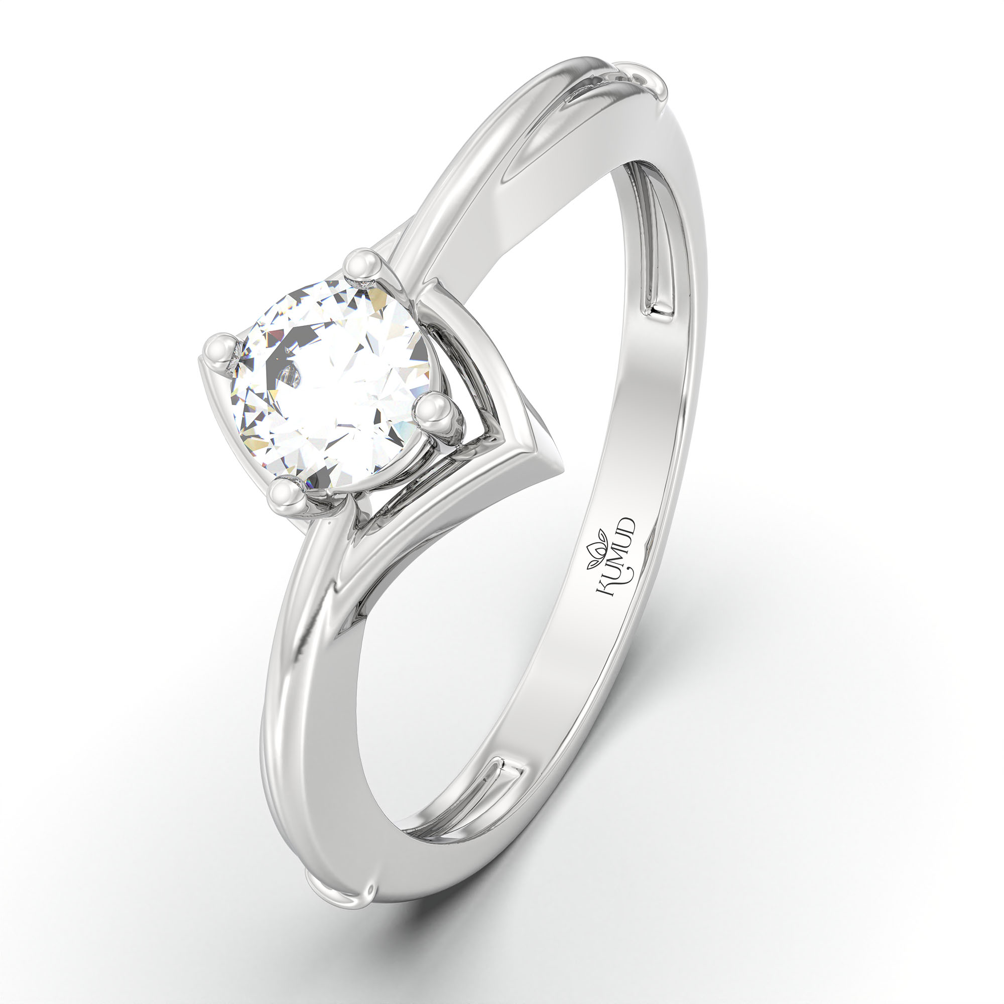 Lab-Grown Diamond Solitaire Ring for Women in 18K White Gold – 0.25 Ct Round, 3 g (Design K10-38-APGAA) thumbnail