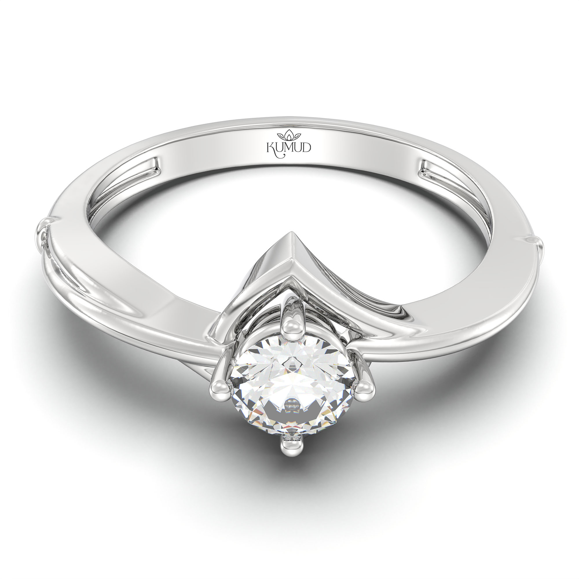 Lab-Grown Diamond Solitaire Ring for Women in 18K White Gold – 0.25 Ct Round, 3 g (Design K10-38-APGAA) thumbnail