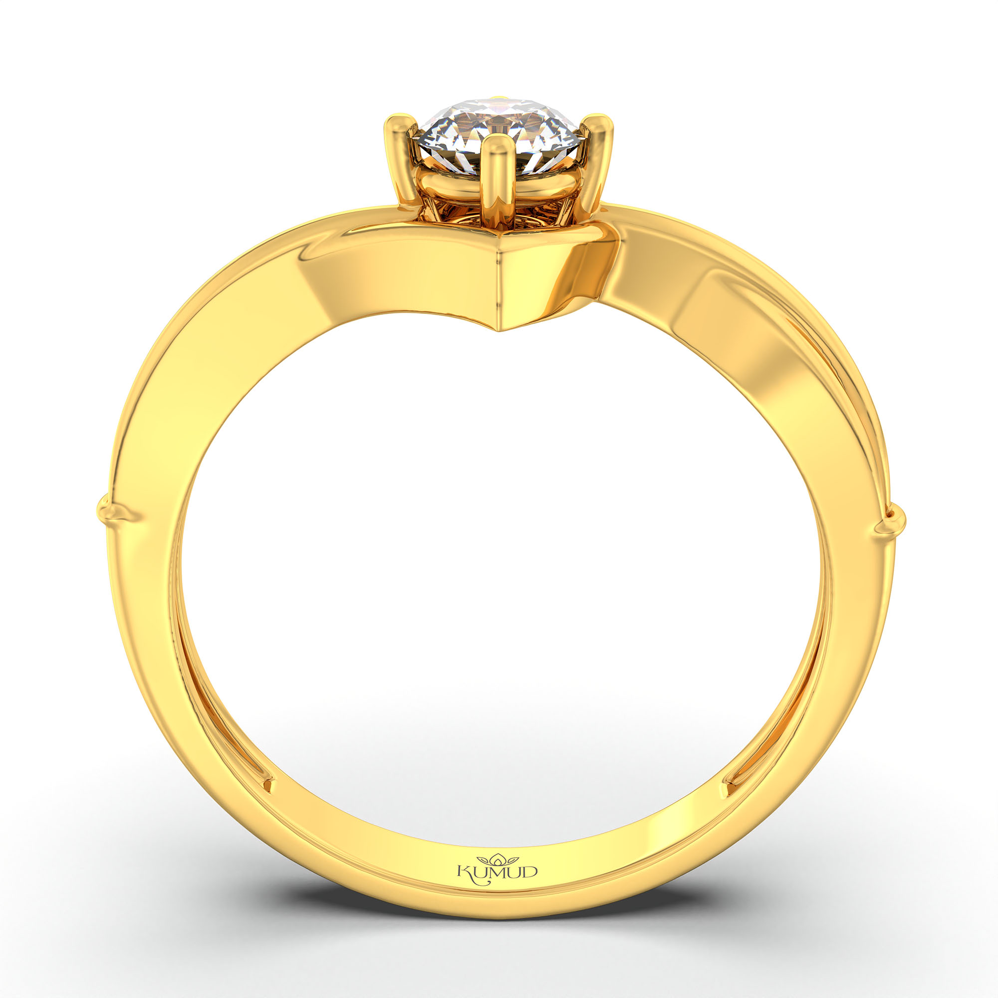 Lab-Grown Diamond Solitaire Ring for Women in 22K Yellow Gold – 0.25 Ct Round, 3 g (Design K10-38-APGAA) thumbnail