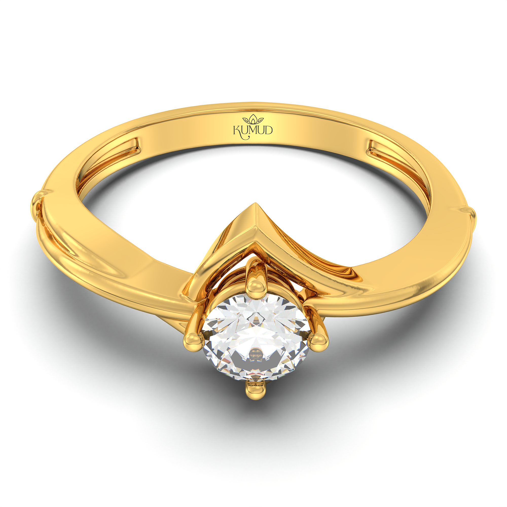 Lab-Grown Diamond Solitaire Ring for Women in 22K Yellow Gold – 0.25 Ct Round, 3 g (Design K10-38-APGAA) thumbnail